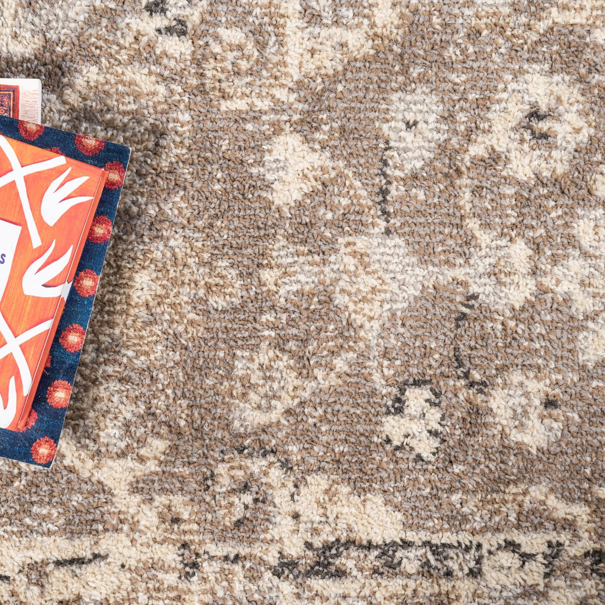 Penrose Krystle beige and brown area rug lifestyle view