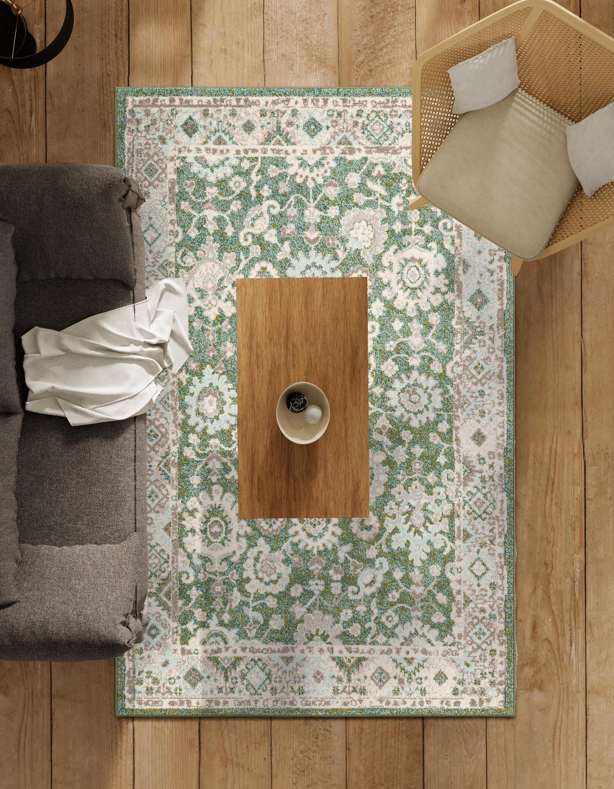 Penrose Krystle Green & Beige Area Rug | Original supplier photo 3