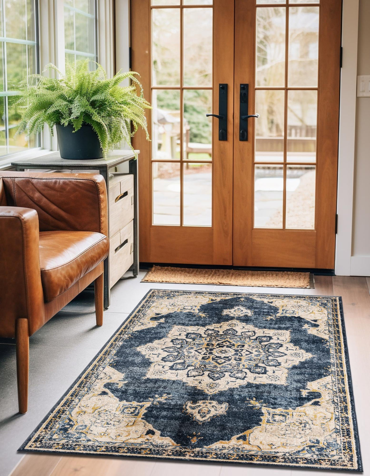 Utopia Helios Navy Blue & Light Blue Area Rug | Unique Loom high-resolution supplier additional photo 3146600_image_1014.jpg