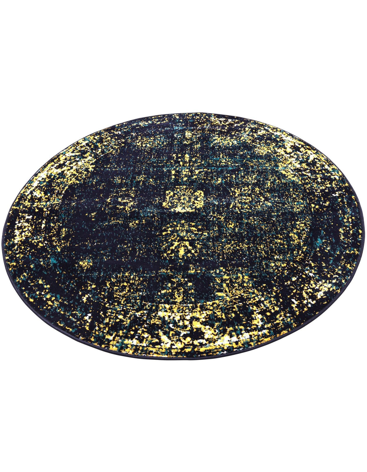 Sofia Casino Navy Blue & Yellow Area Rug | Original same-design same-color lifestyle, different shape permitted