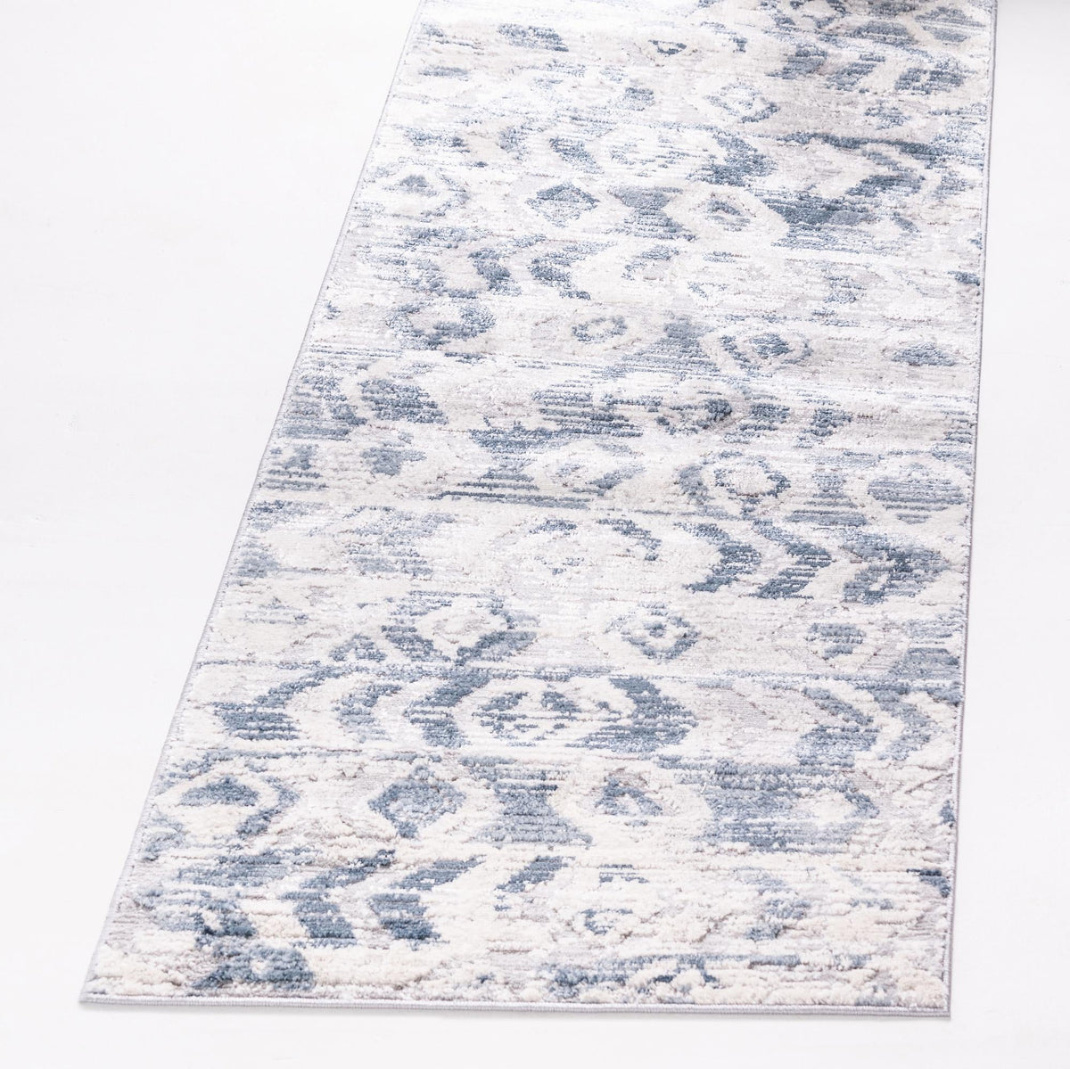 Caspian Lankaran Blue and Gray runner rug lifestyle view
