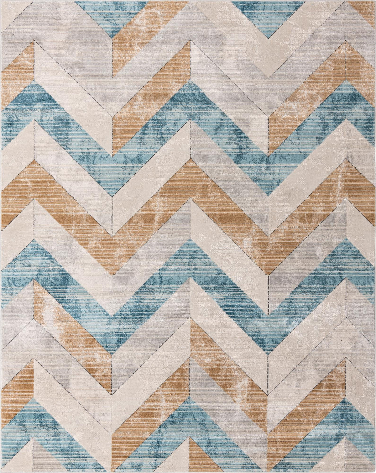 Leipzig Goethe Blue & Ivory Area Rug | Rectangle overhead | SKU 3148536