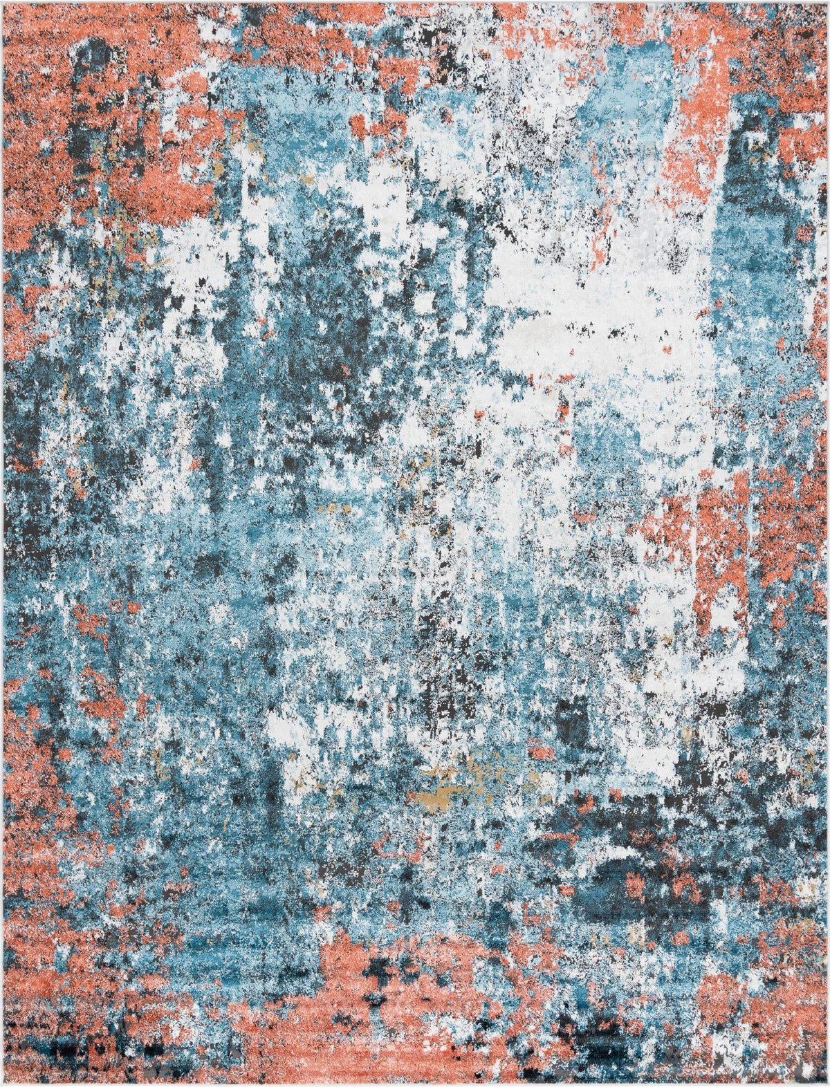 Leipzig Saxony Multi & Black Area Rug | Rectangle overhead | SKU 3148559
