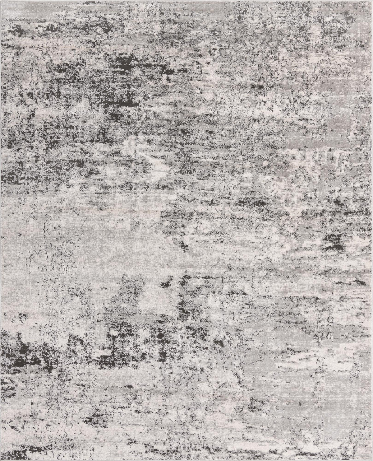 Leipzig Bach Gray & Ivory Area Rug overhead Rectangle 8' x 10'