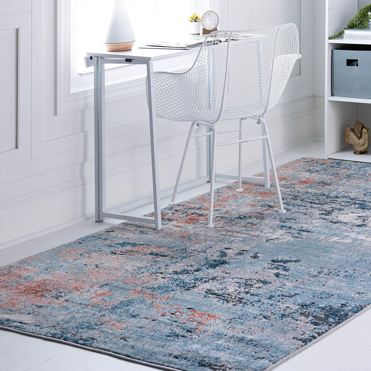 Leipzig Bach Multi & Blue Area Rug | Rectangle in room