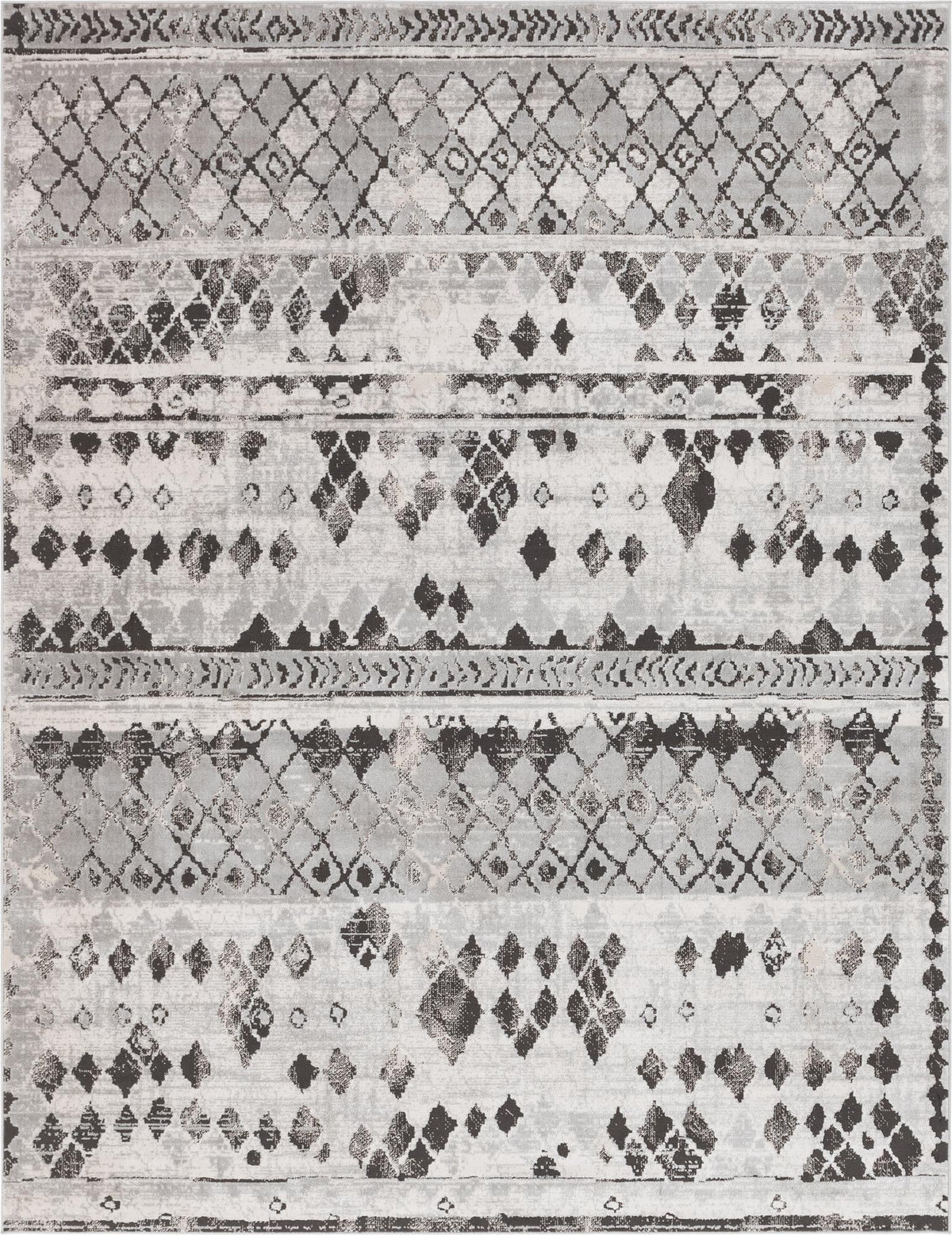 Leipzig Dresden Gray & Ivory Area Rug | Rectangle overhead | SKU 3148619