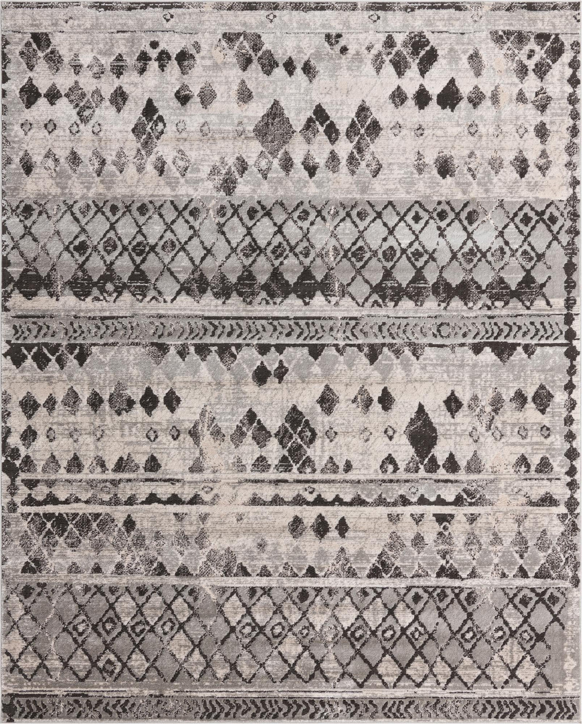 Leipzig Dresden Gray & Ivory Area Rug | Rectangle overhead | SKU 3148620