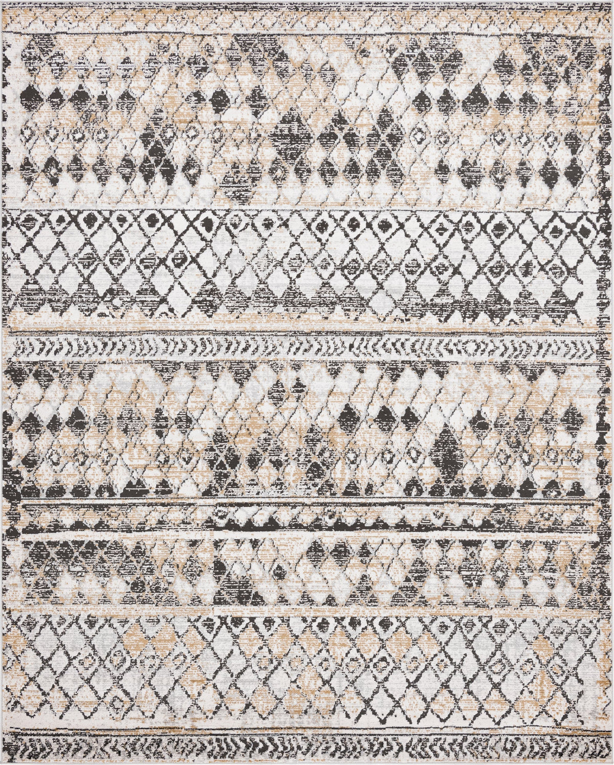 Leipzig Dresden Beige & Gray Area Rug | Rectangle overhead | SKU 3148632