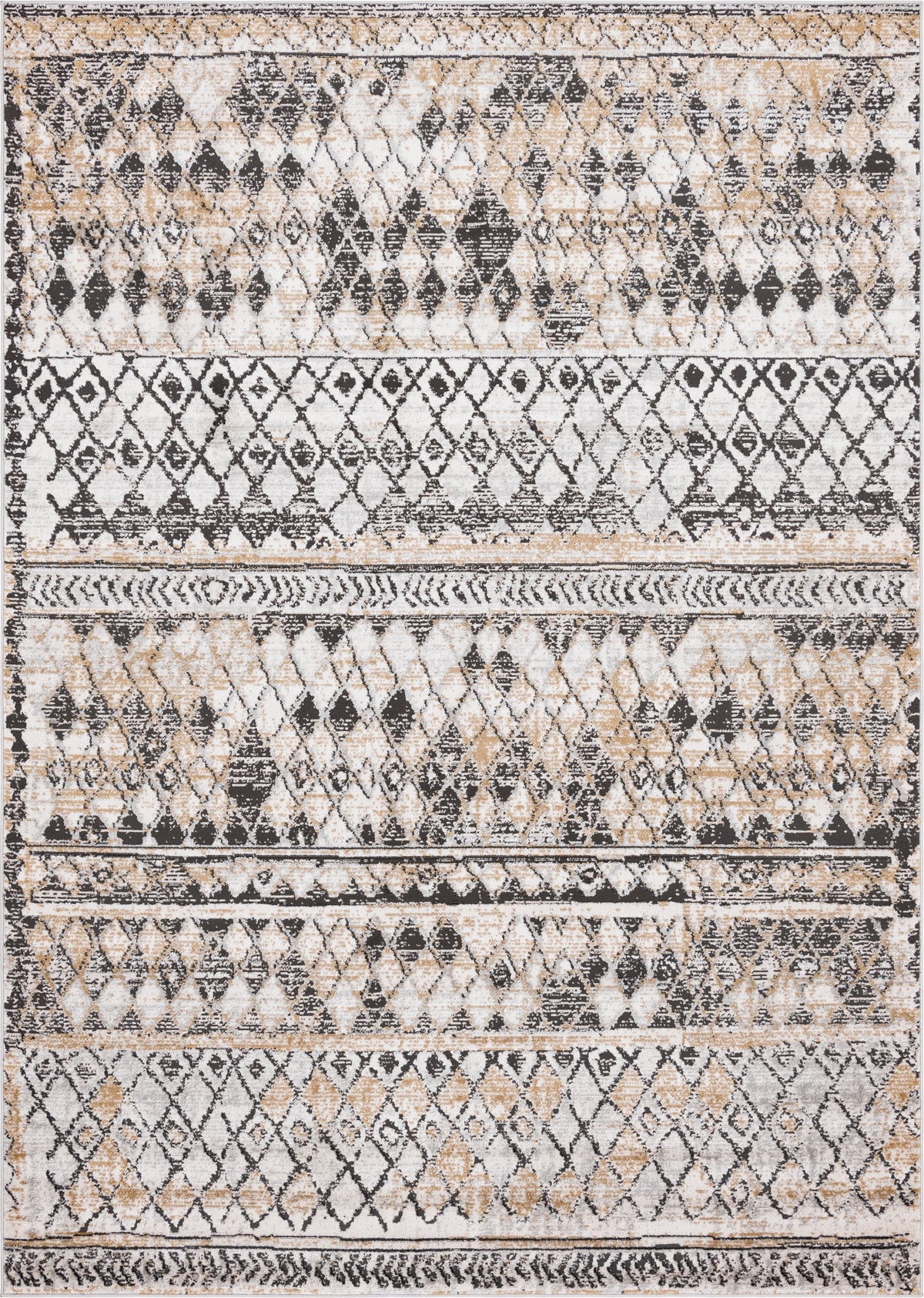 Leipzig Dresden Beige & Gray Area Rug | Rectangle overhead alternative