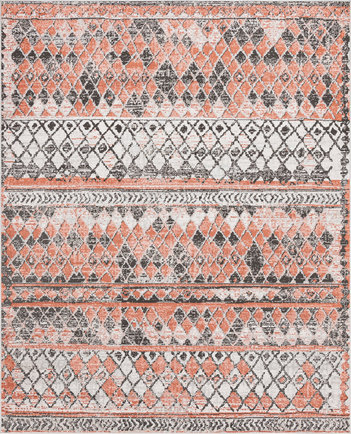 Leipzig Dresden Salmon & Gray Area Rug | exact lead 3148644 overhead