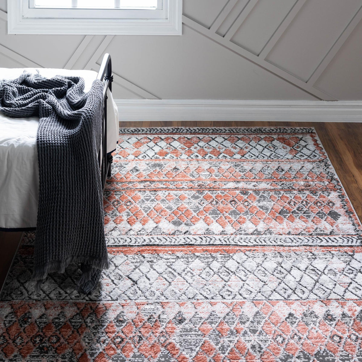 Leipzig Dresden Salmon & Gray Area Rug | original supplier alternate detail or shape