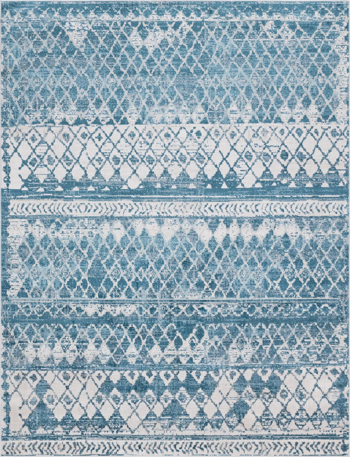 Leipzig Dresden Blue & Gray Area Rug | Rectangle overhead | SKU 3148655