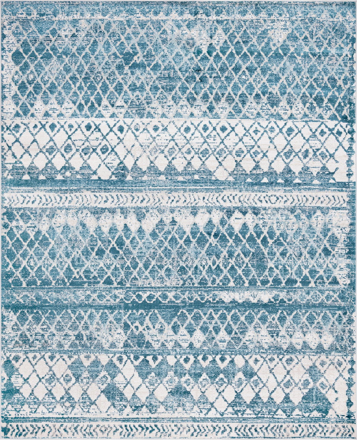 Leipzig Dresden Blue & Gray Area Rug | Rectangle overhead | SKU 3148656