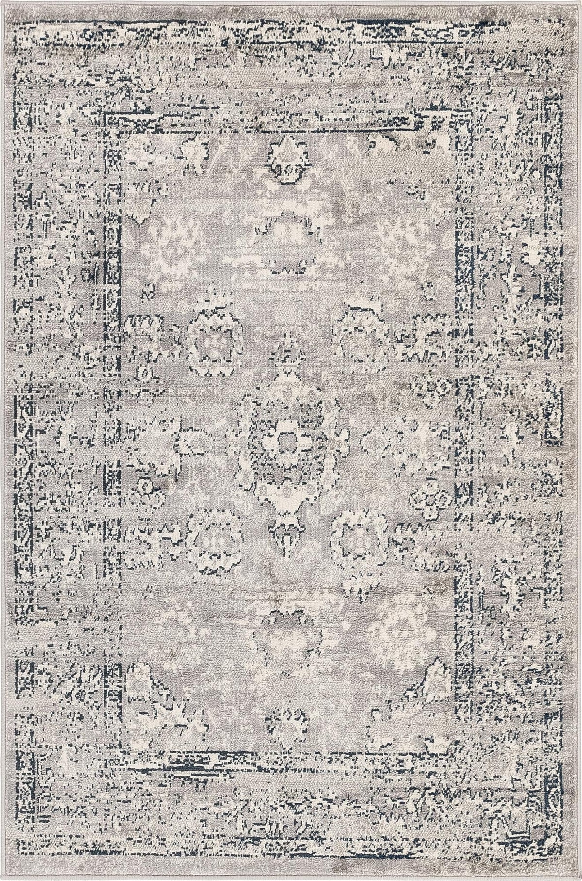 Unique Loom Sumter Collection Area Rug - Edmunds (Gray/Ivory) detail