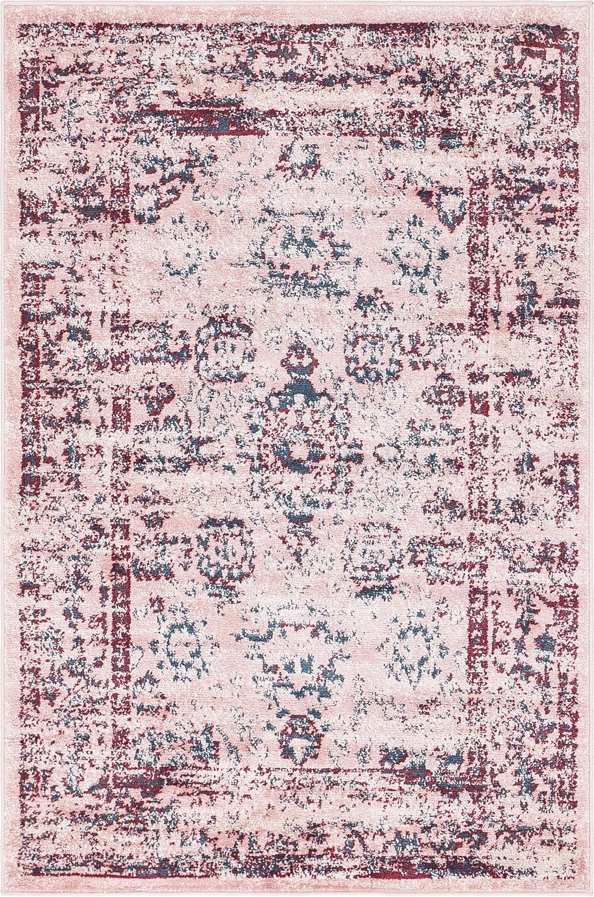 Unique Loom Sumter Collection Area Rug - Edmunds (Pink/Burgundy) detail