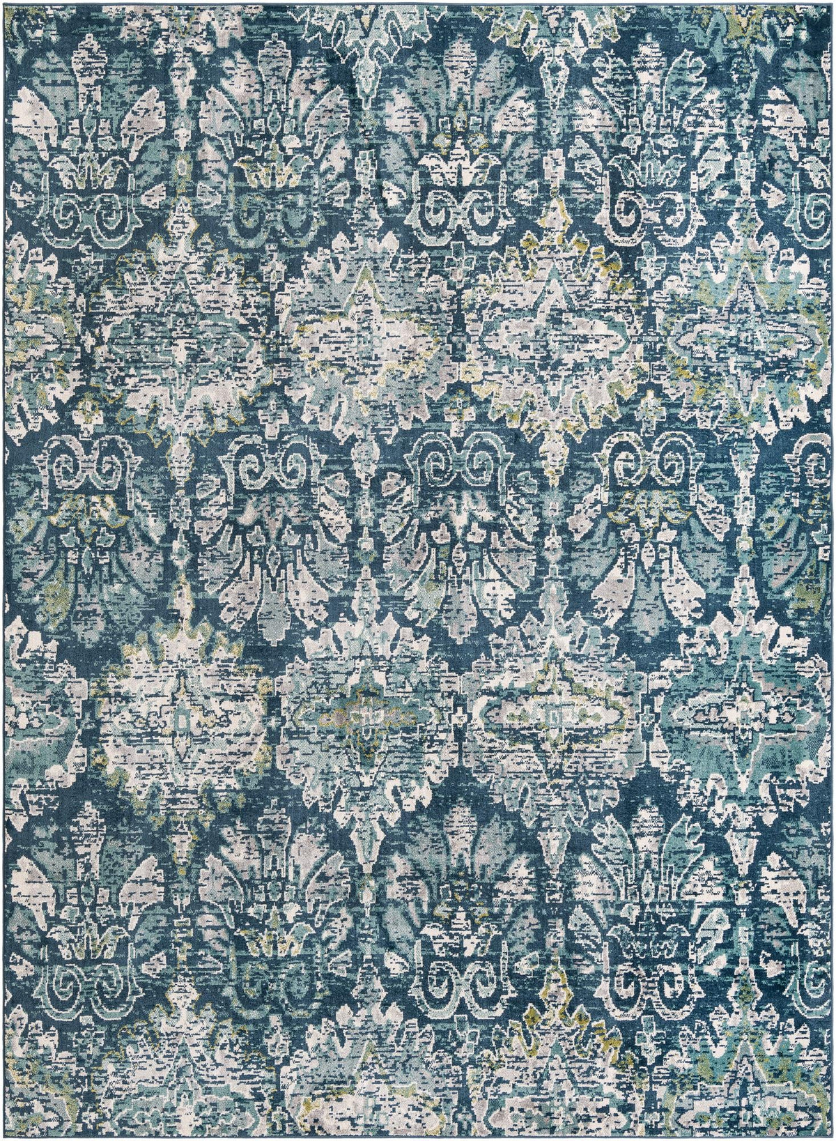Sumter Brewton Navy Blue & Blue Area Rug | Rectangle overhead | SKU 3150134