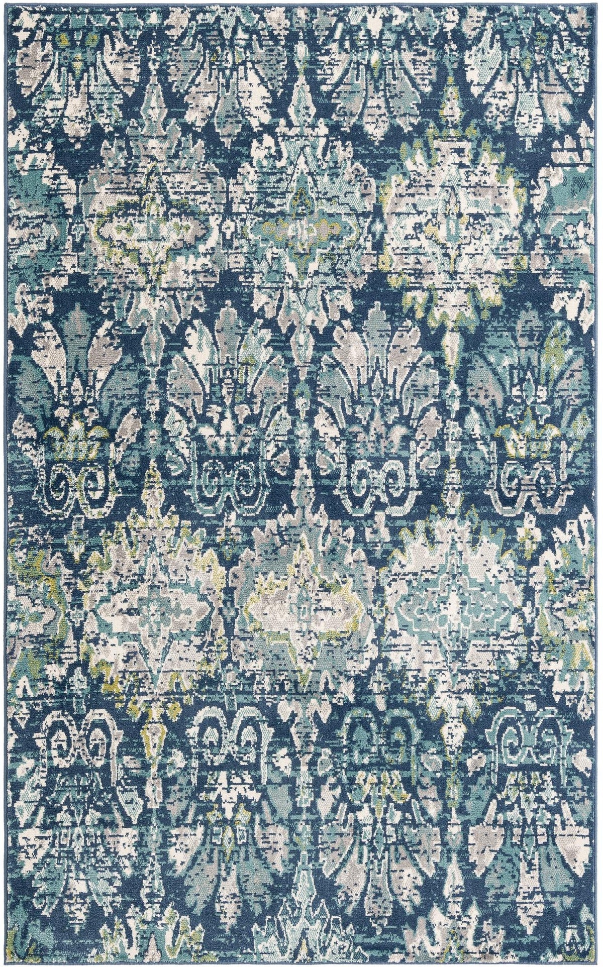 Sumter Brewton Navy Blue & Blue Area Rug | Rectangle overhead | SKU 3150136