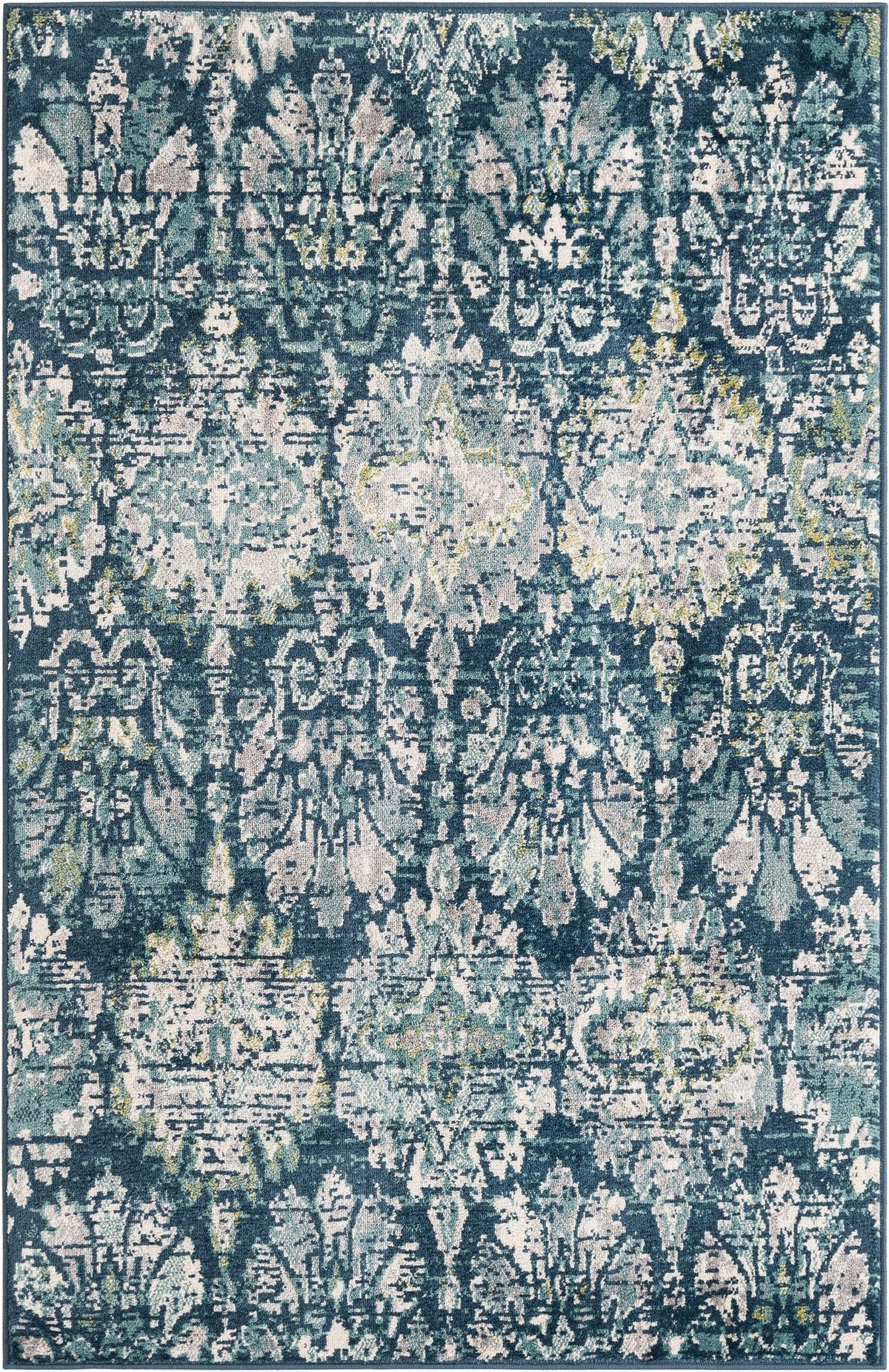 Sumter Brewton Navy Blue & Blue Area Rug | Rectangle overhead | SKU 3150138