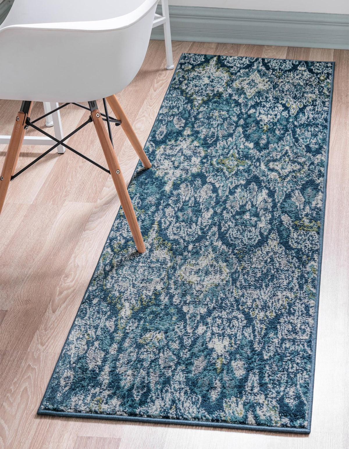 Sumter Brewton Navy Blue & Blue Area Rug | Runner in room