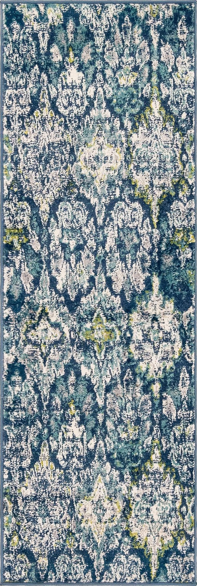 Sumter Brewton Navy Blue & Blue Area Rug | Runner overhead | SKU 3150140