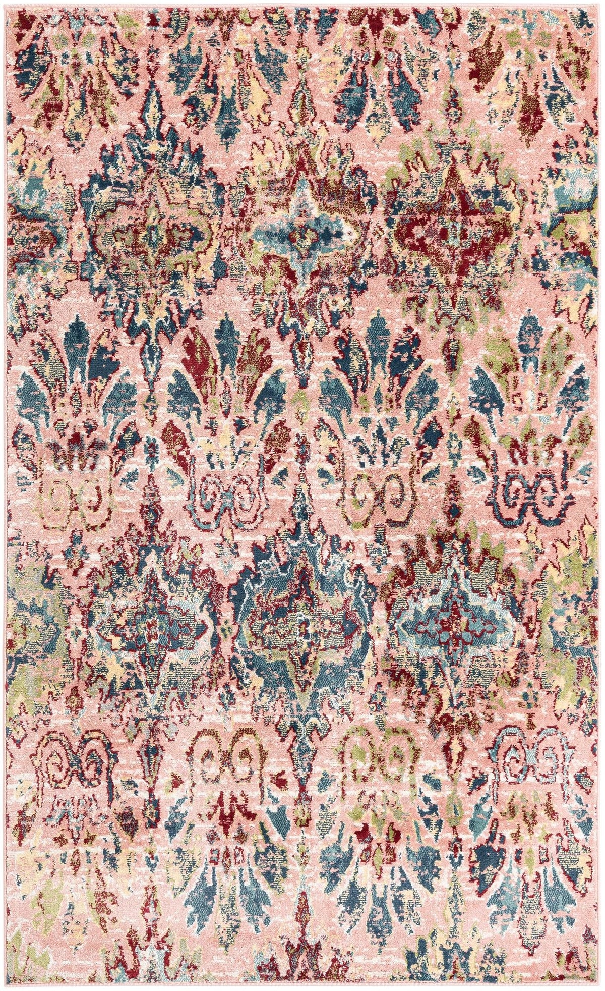 Sumter Brewton Pink & Blue Area Rug | Rectangle overhead | SKU 3150143