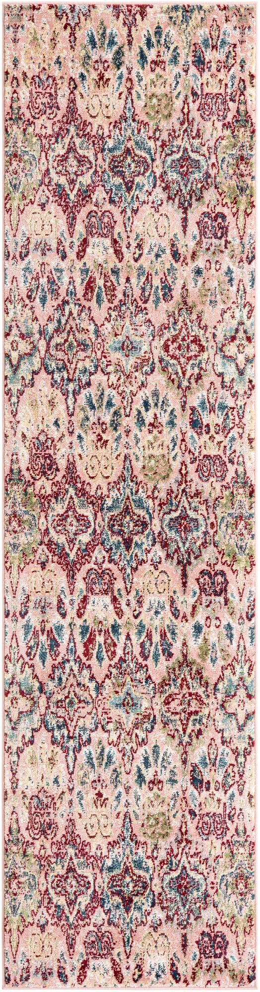 Sumter Brewton Pink & Blue Area Rug | Runner overhead | SKU 3150146