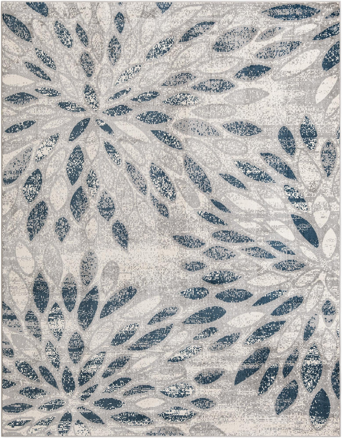 Sumter Rhett Gray & Navy Blue Area Rug overhead Rectangle 8' x 10'