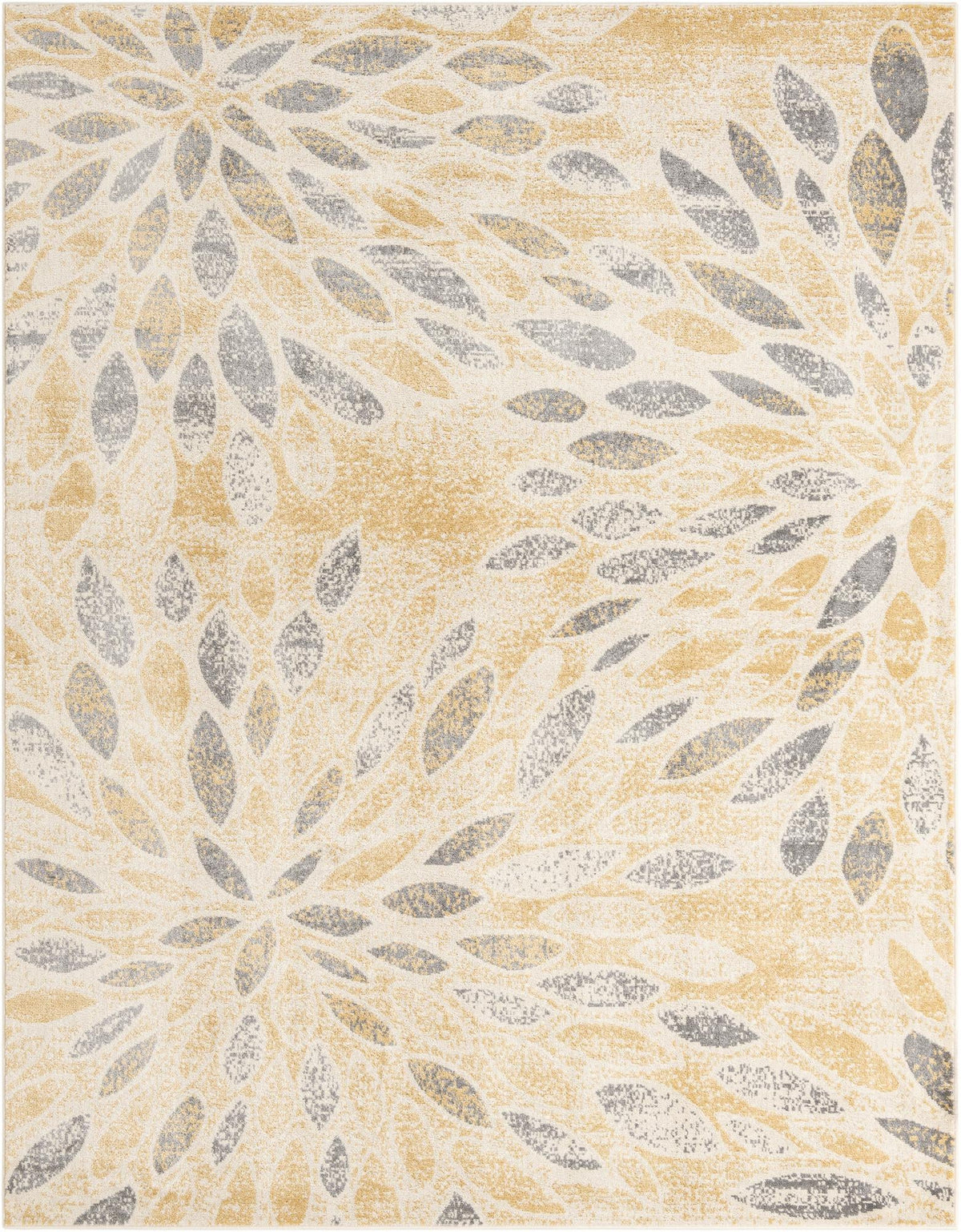 Sumter Rhett Yellow & Ivory Area Rug overhead Rectangle 8' x 10'