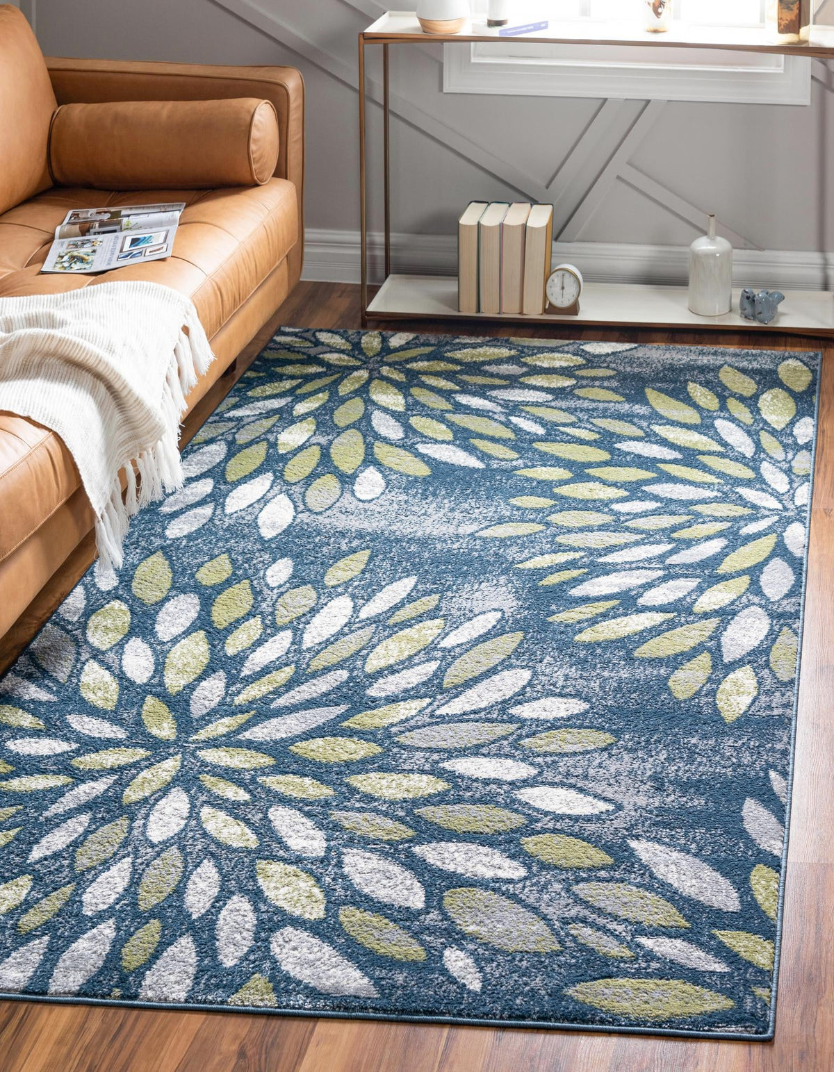 Sumter Rhett Navy Blue & Ivory Area Rug | Rectangle in room