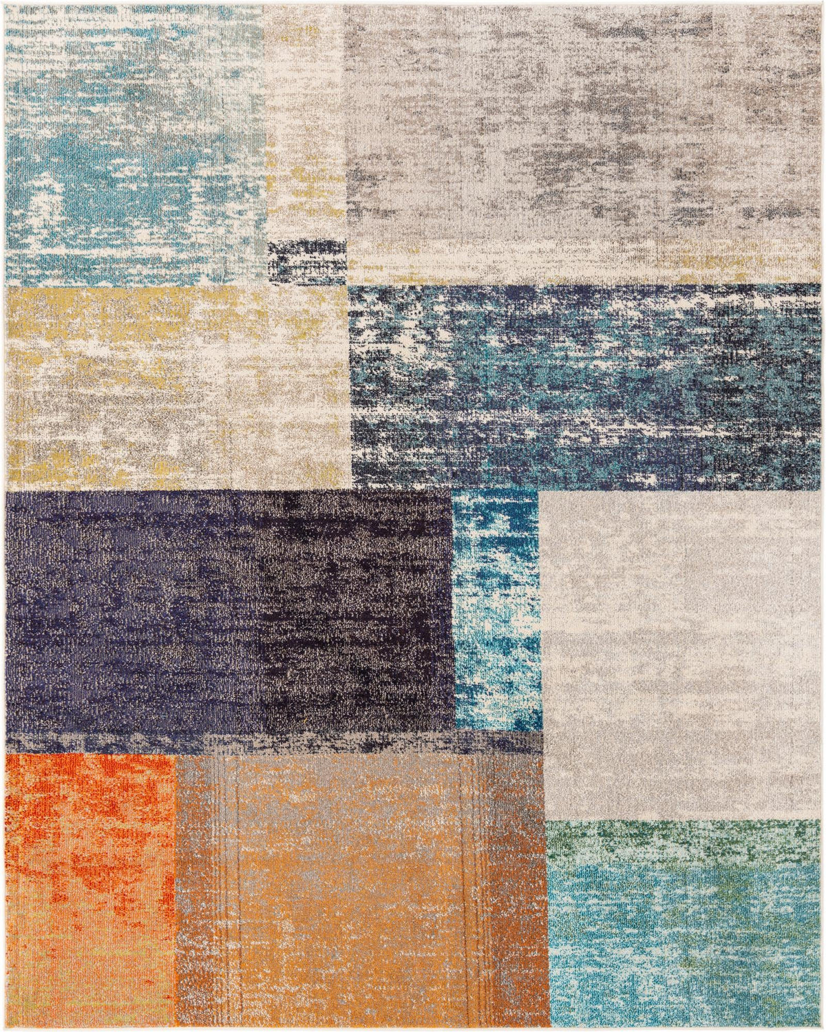 Vivid Hyderabad Multi & Beige Area Rug, overhead view