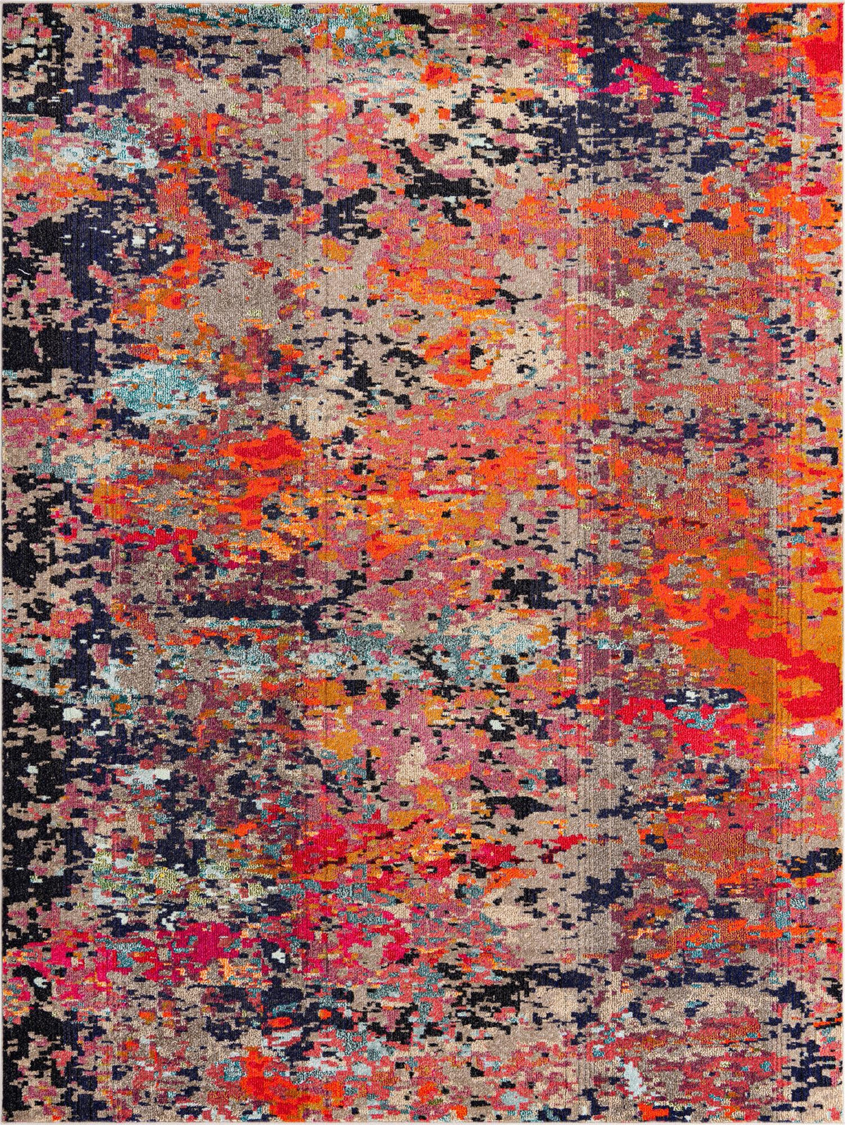 Vivid Ahmedabad Multi & Beige Area Rug, overhead view