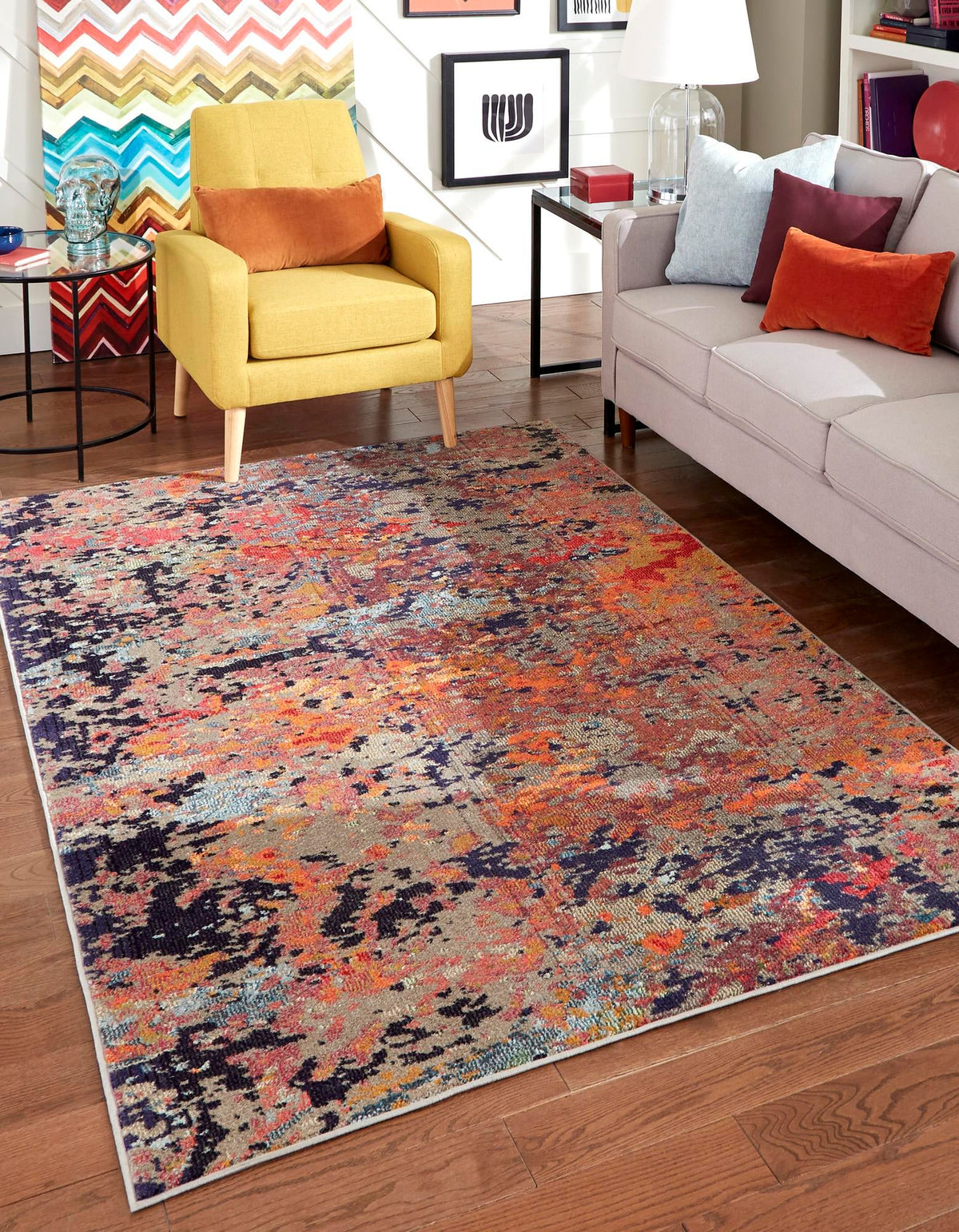 Vivid Ahmedabad Multi & Beige Area Rug, room setting