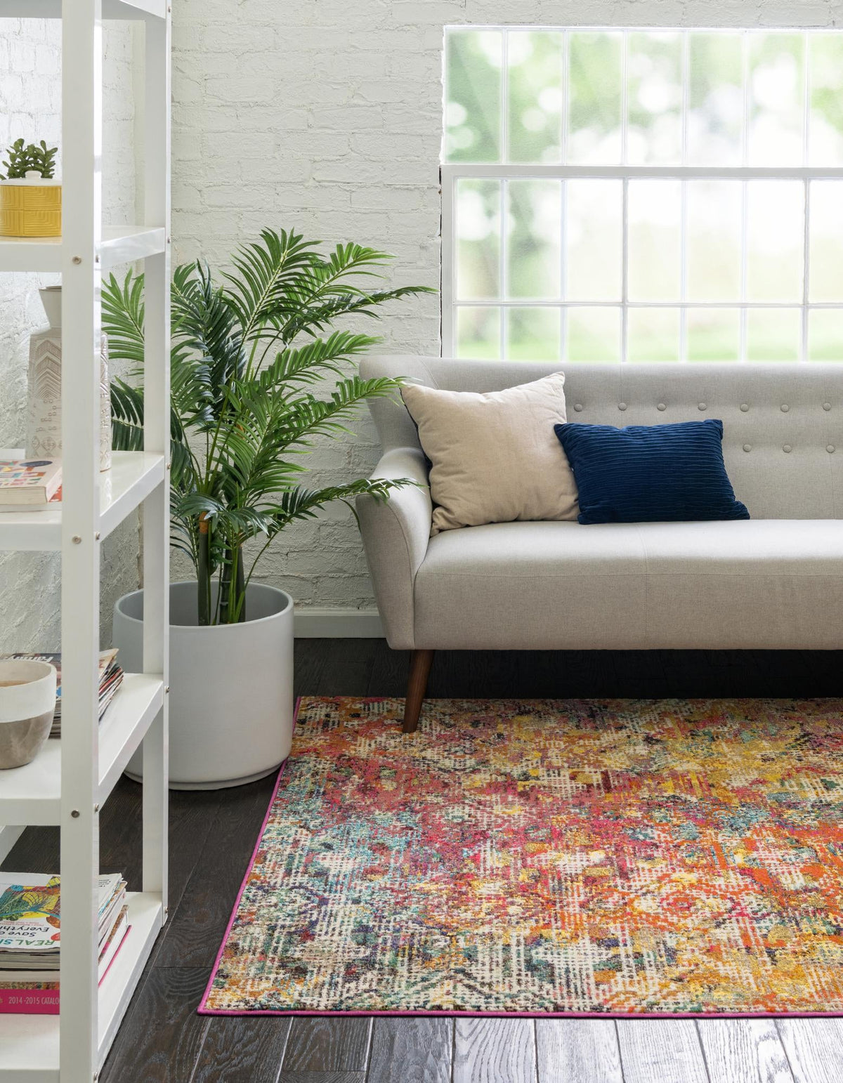 Vivid Bengaluru Multi & Orange Area Rug, room setting