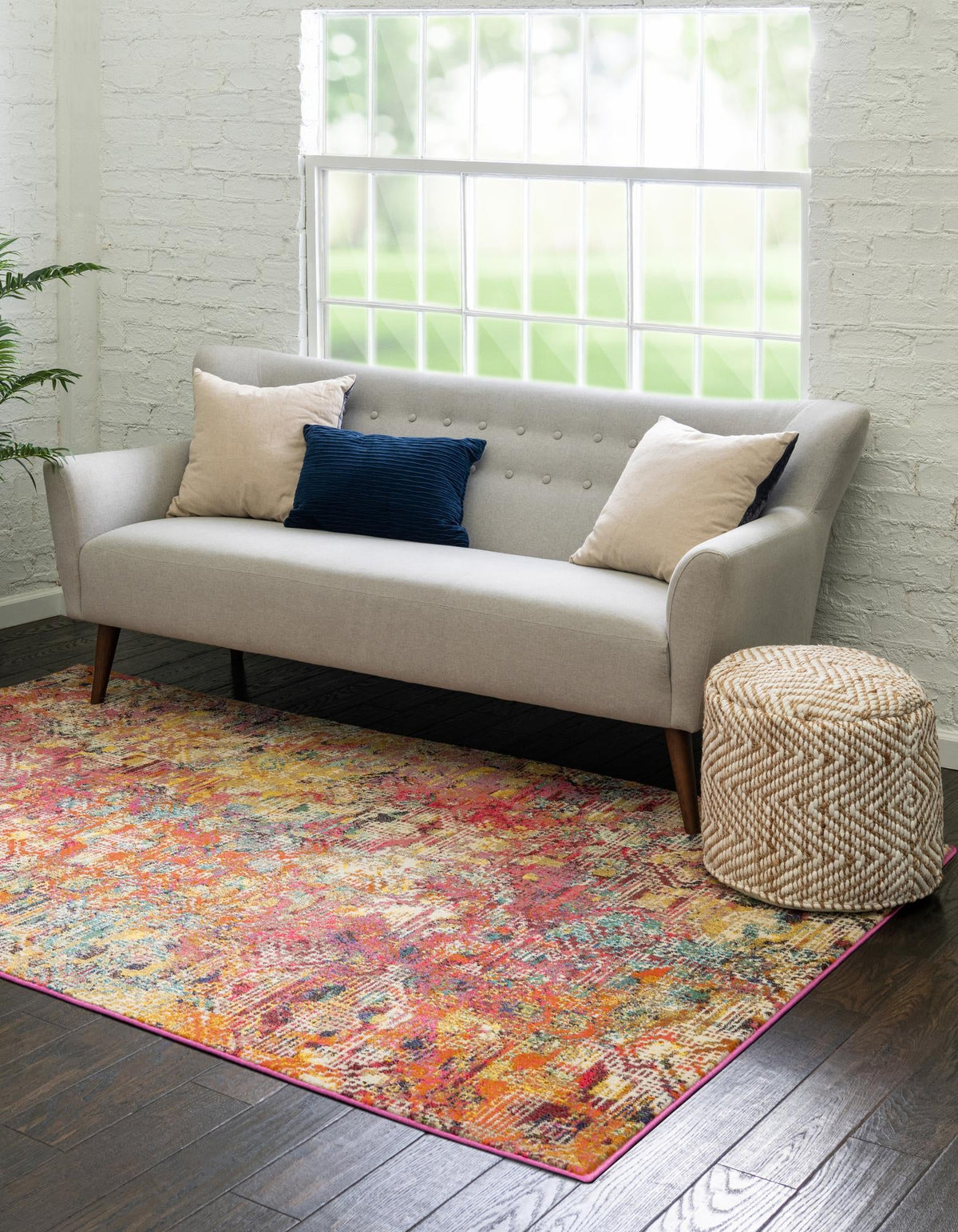 Vivid Bengaluru Multi & Orange Area Rug | Unique Loom high-resolution supplier additional photo 3165196_image_1012.jpg