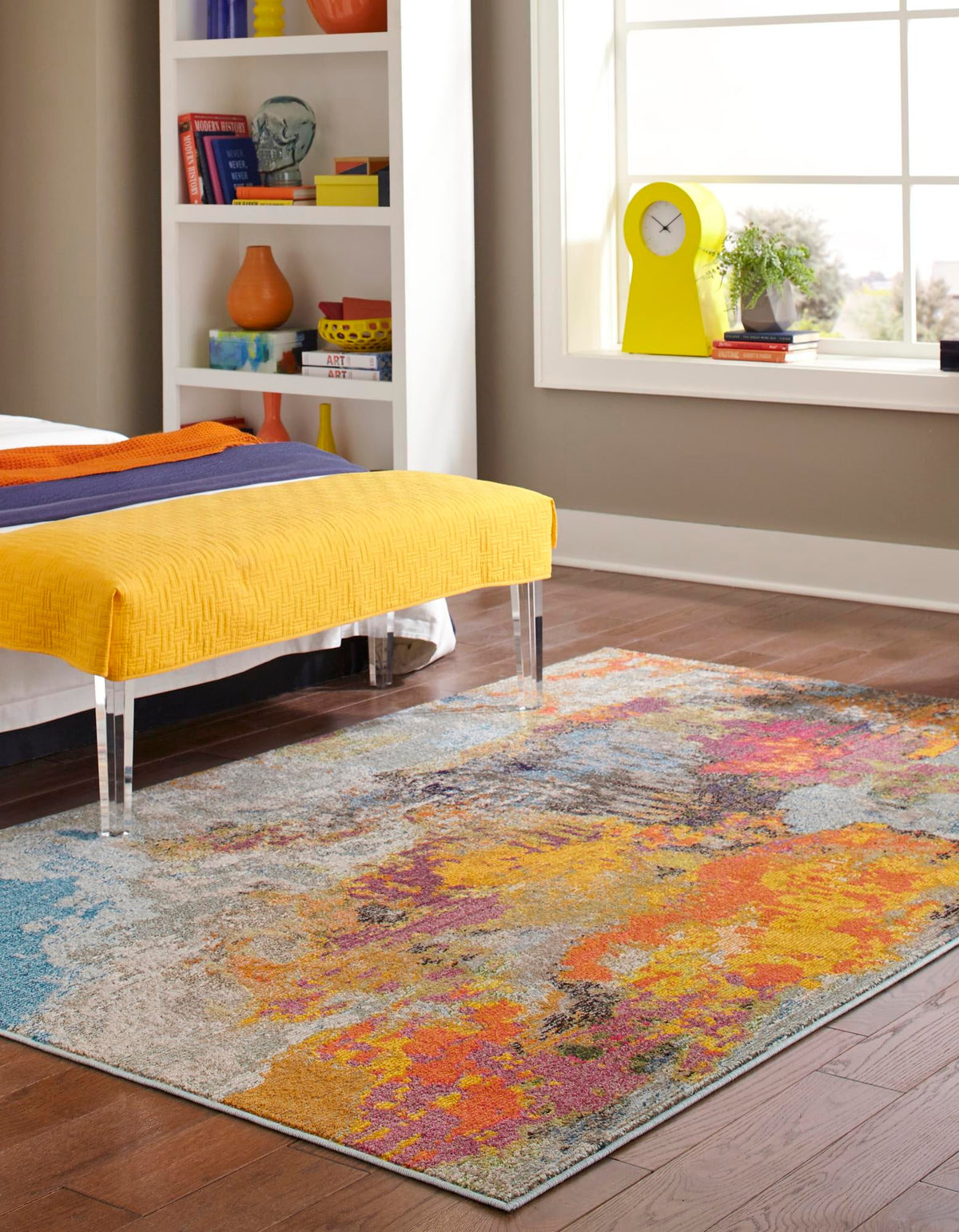 Vivid Kolkata Multi & Yellow Area Rug | Unique Loom high-resolution supplier additional photo 3165230_image_1011.jpg
