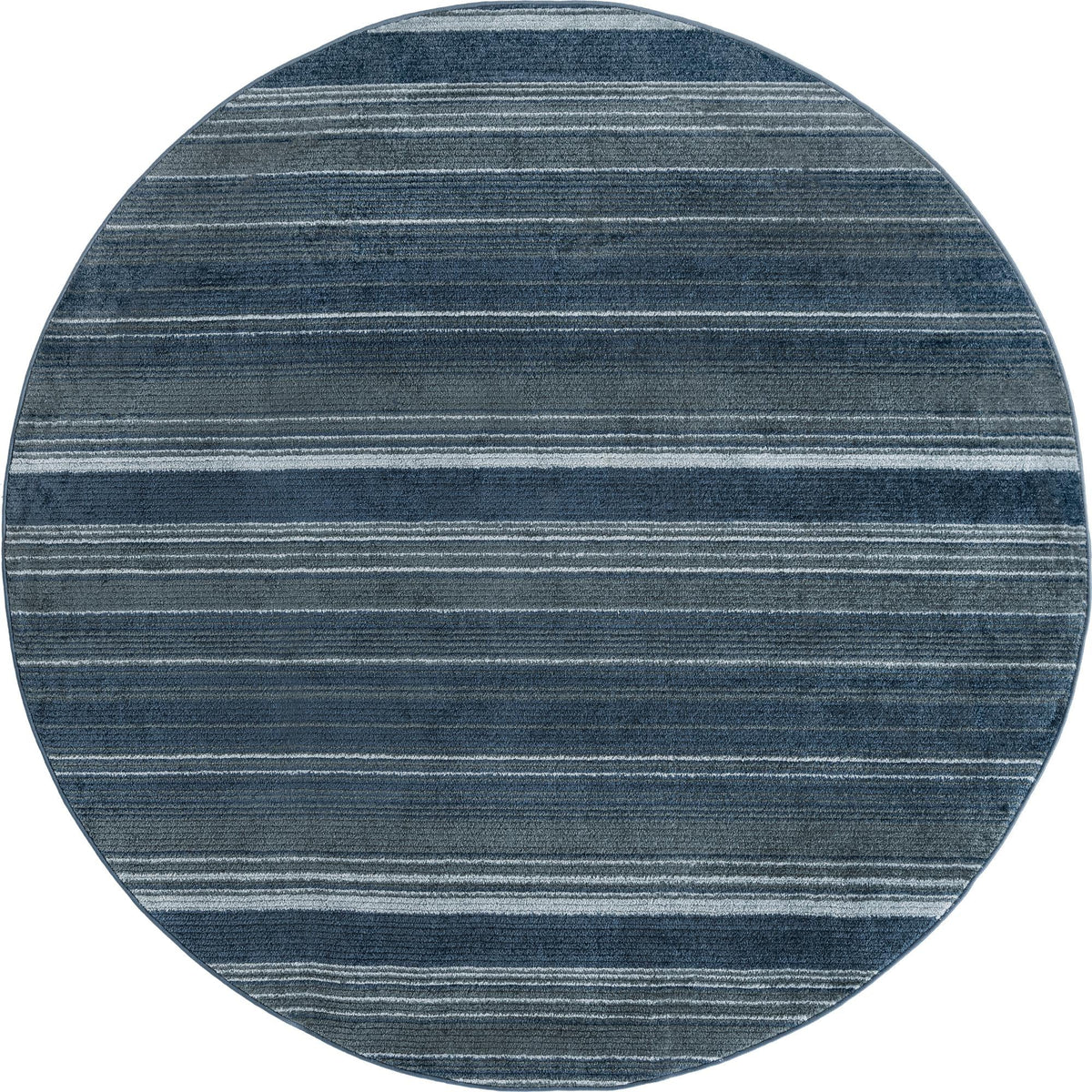 Gemstone Topaz Blue & Navy Blue Area Rug | Round overhead alternative