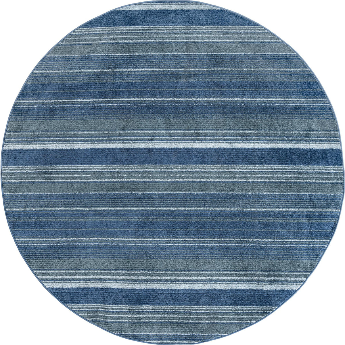 Gemstone Topaz Blue & Navy Blue Area Rug | Round overhead | SKU 3166894