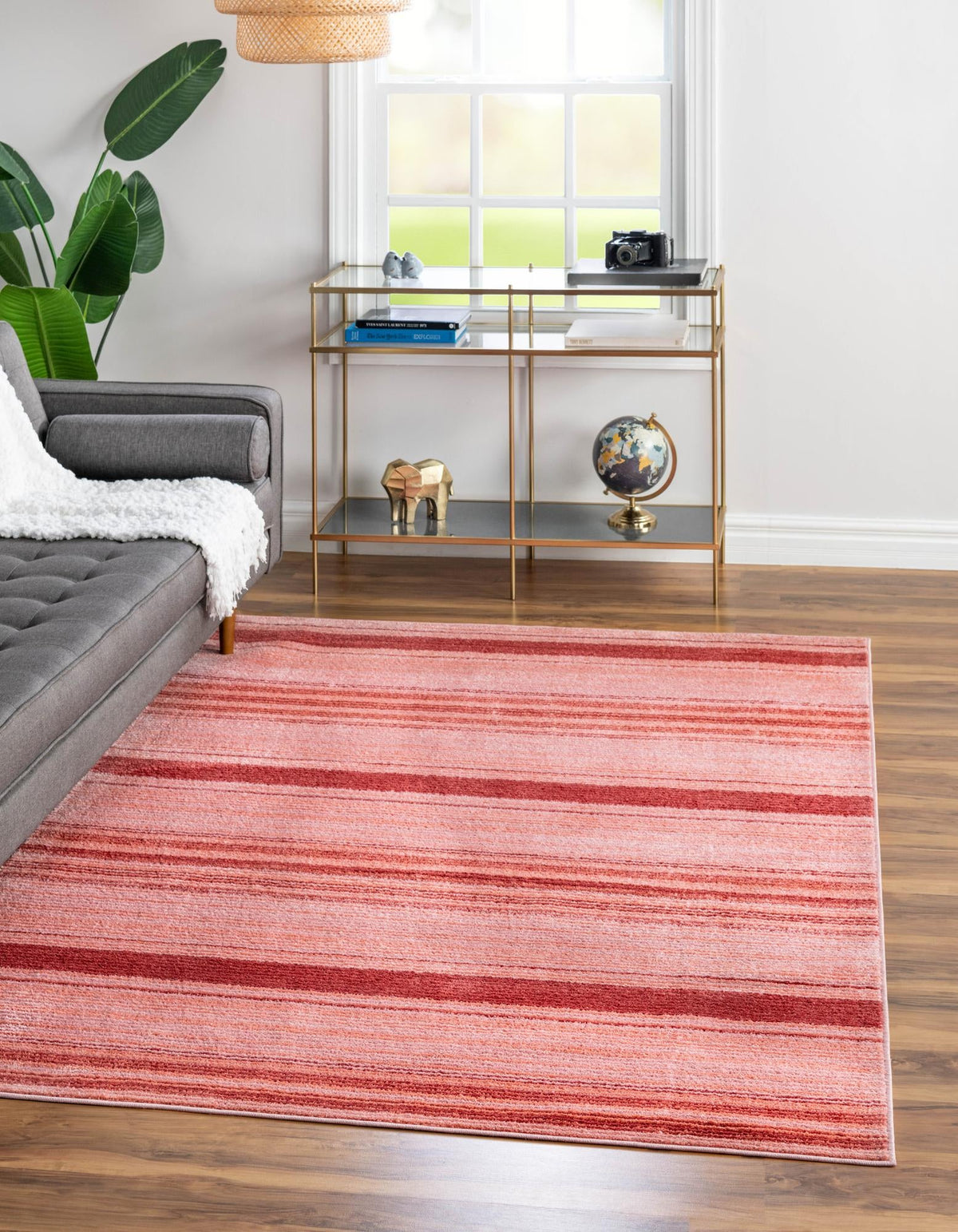 Gemstone Topaz Rusty Pink Rose & Red Area Rug | Rectangle in room
