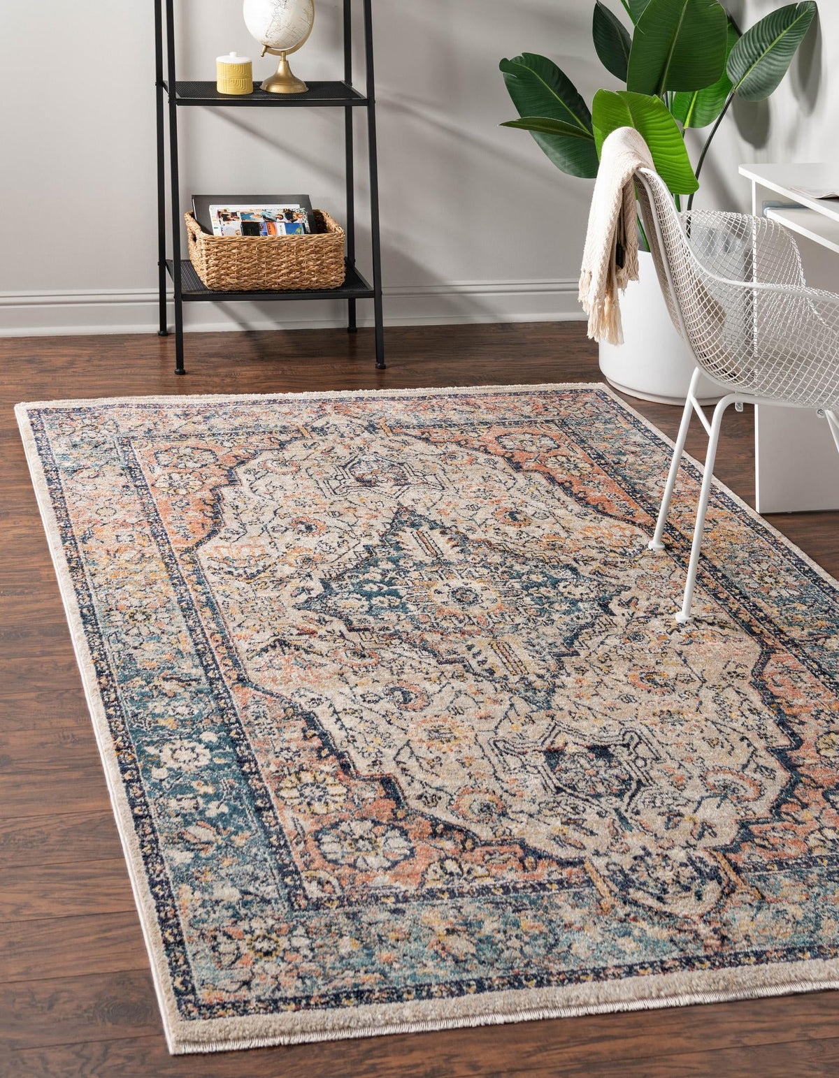 Lola Traditional Blue/Gray | Matching Rectangle lifestyle