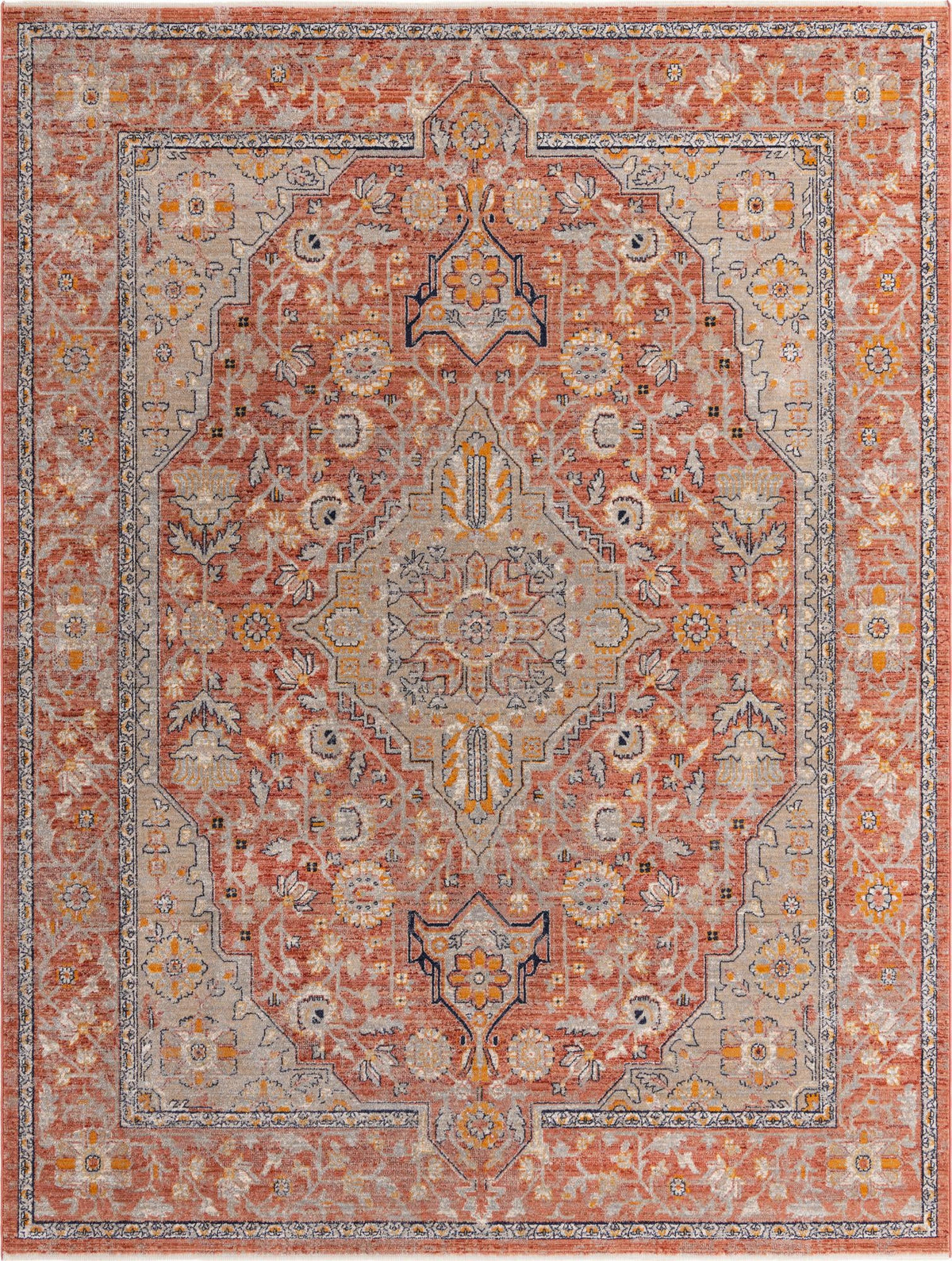 Lola Traditional Brick Red & Ivory Area Rug | Original supplier photo 78