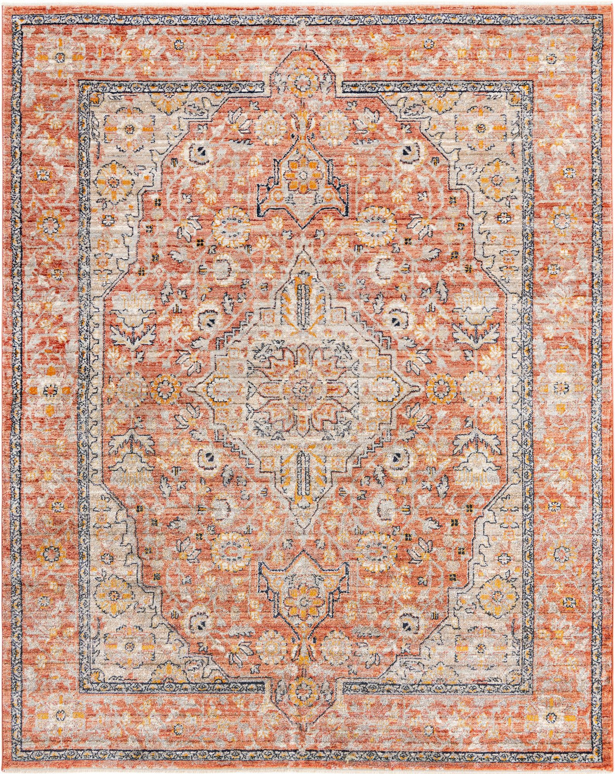 Lola Traditional Brick Red & Ivory Area Rug | Original supplier photo 1
