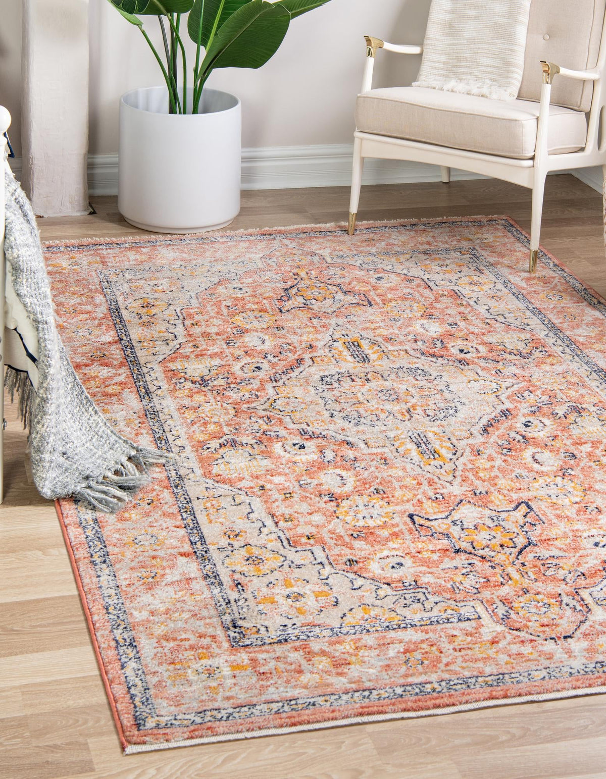Lola Traditional Brick Red & Ivory Area Rug | Original supplier photo 2