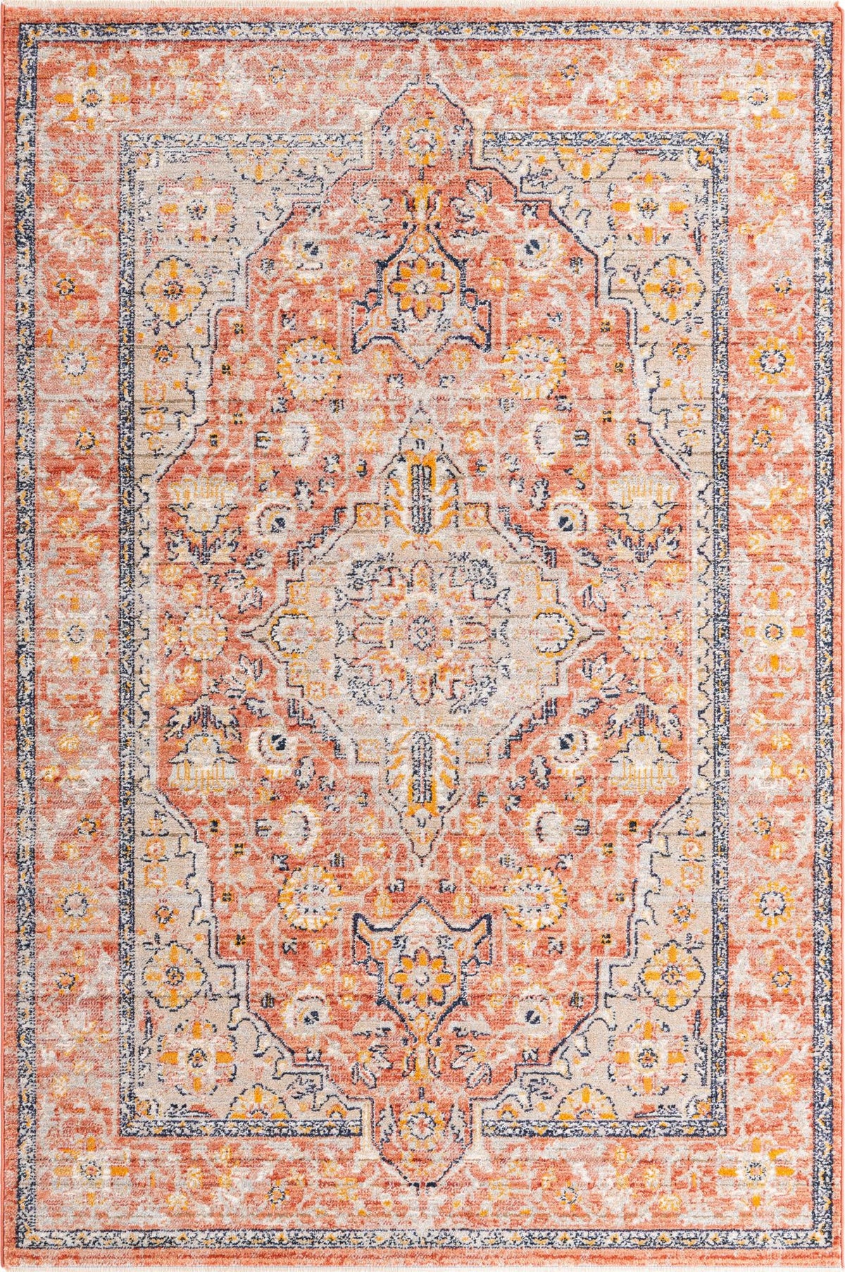 Lola Traditional Brick Red & Ivory Area Rug | Original supplier photo 54