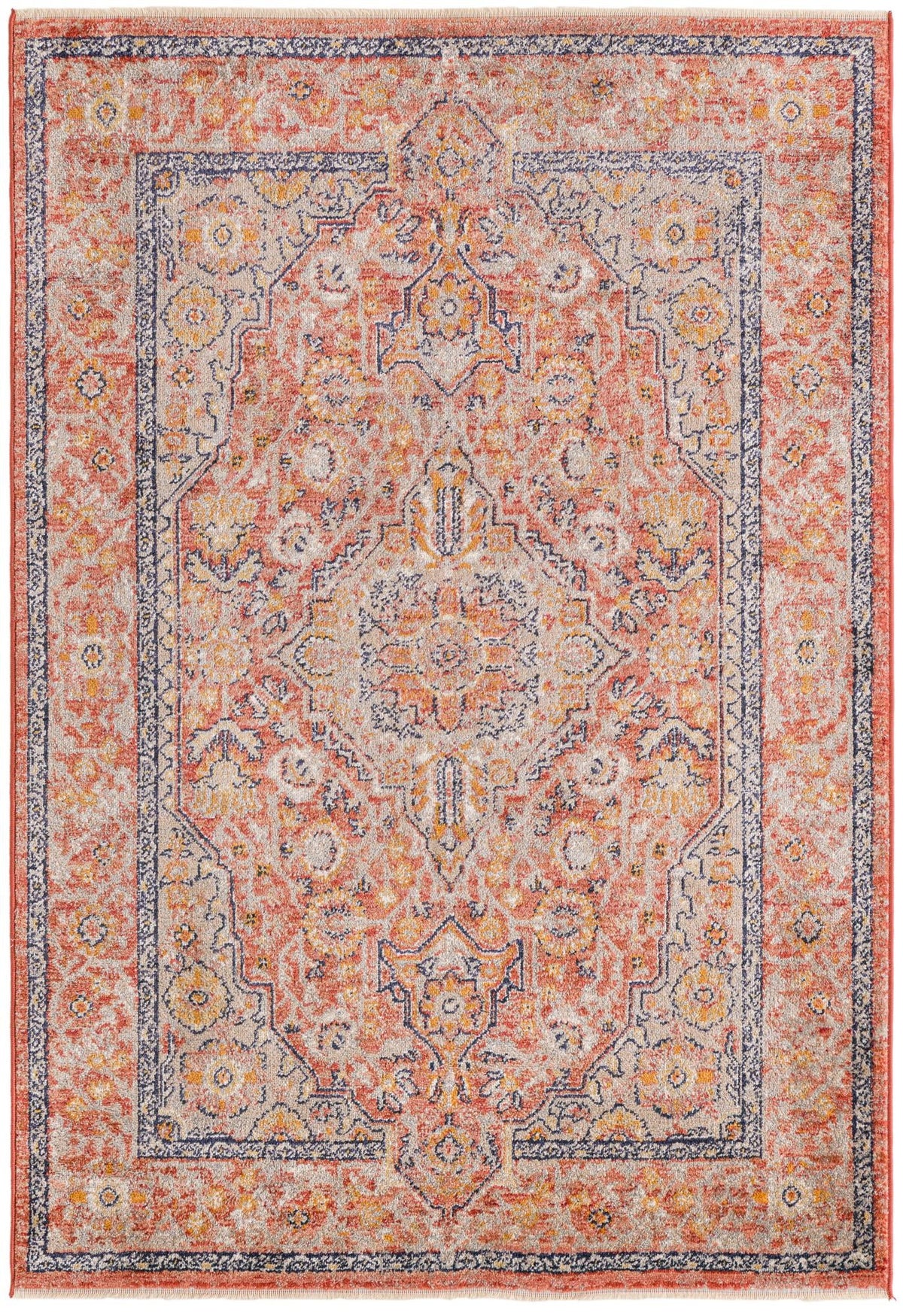Lola Traditional Brick Red & Ivory Area Rug | Original supplier photo 58