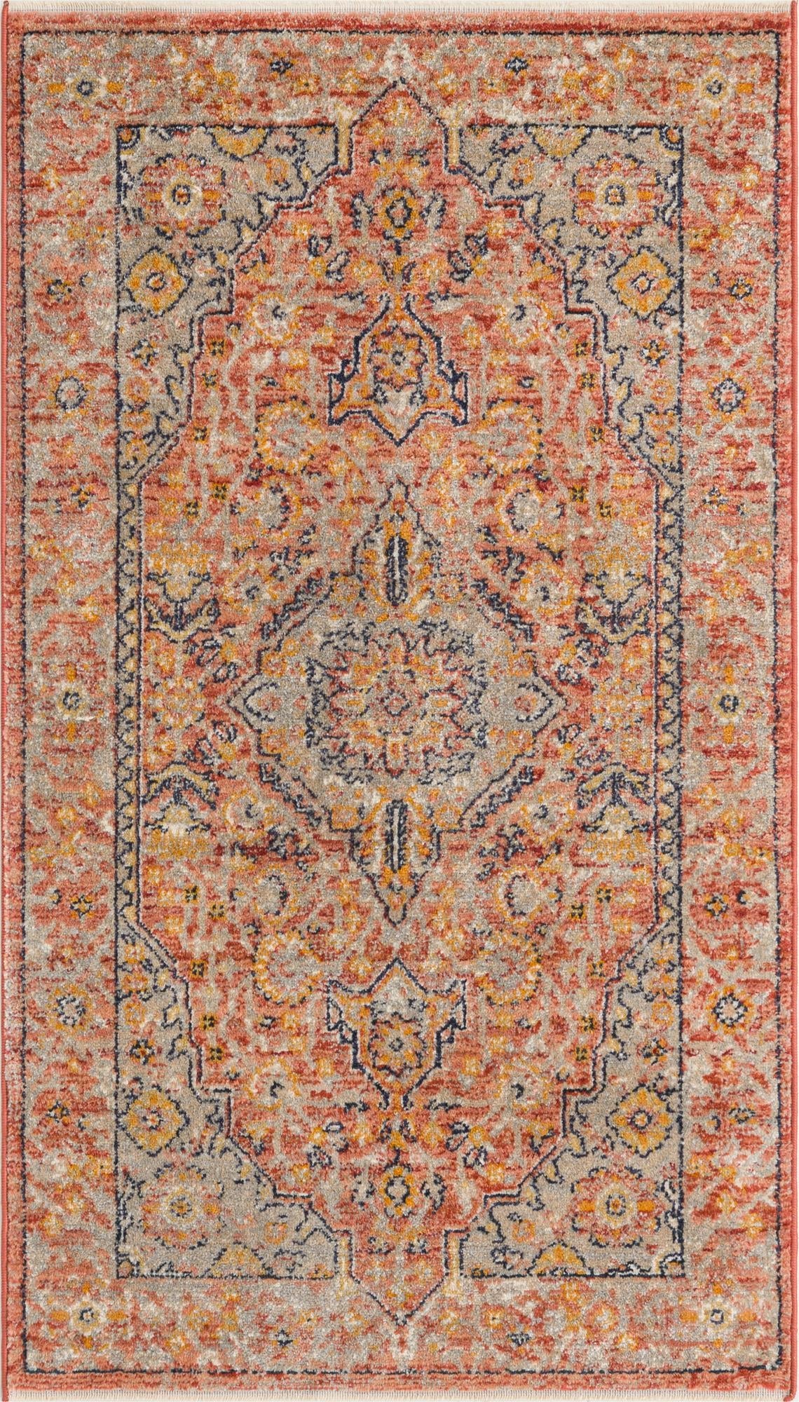 Lola Traditional Brick Red & Ivory Area Rug | Original supplier photo 72