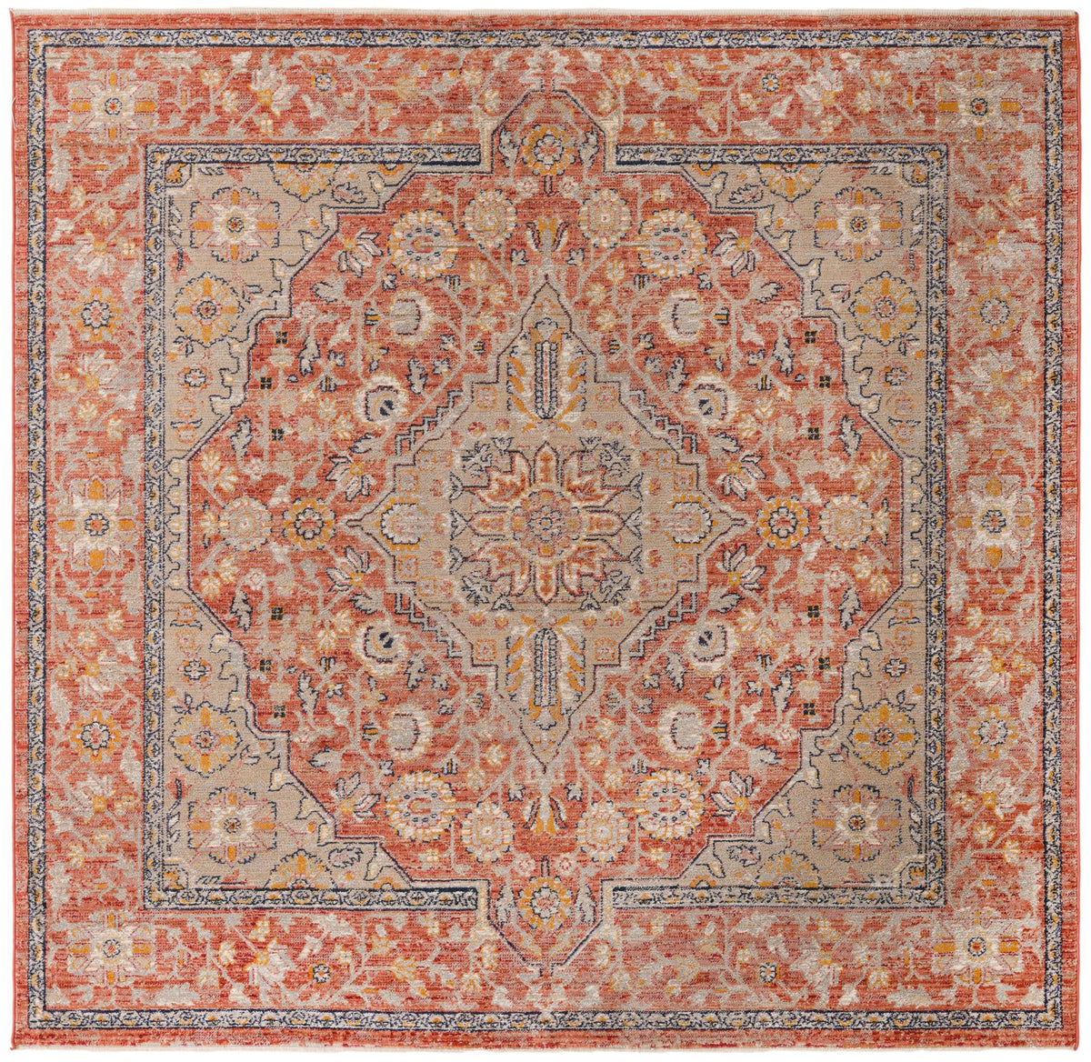Lola Traditional Brick Red & Ivory Area Rug | Original supplier photo 80