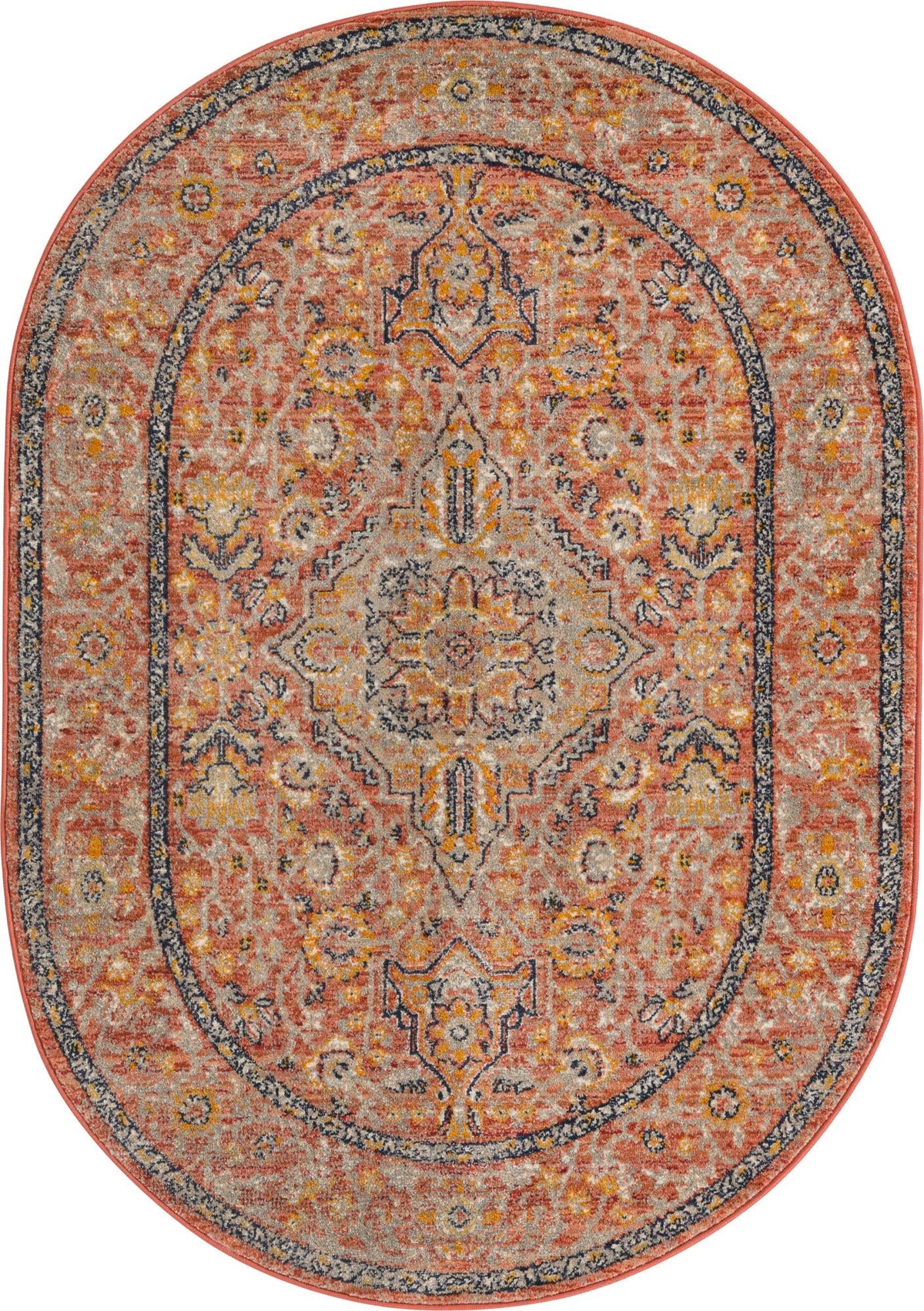 Lola Traditional Brick Red & Ivory Area Rug | Original supplier photo 57