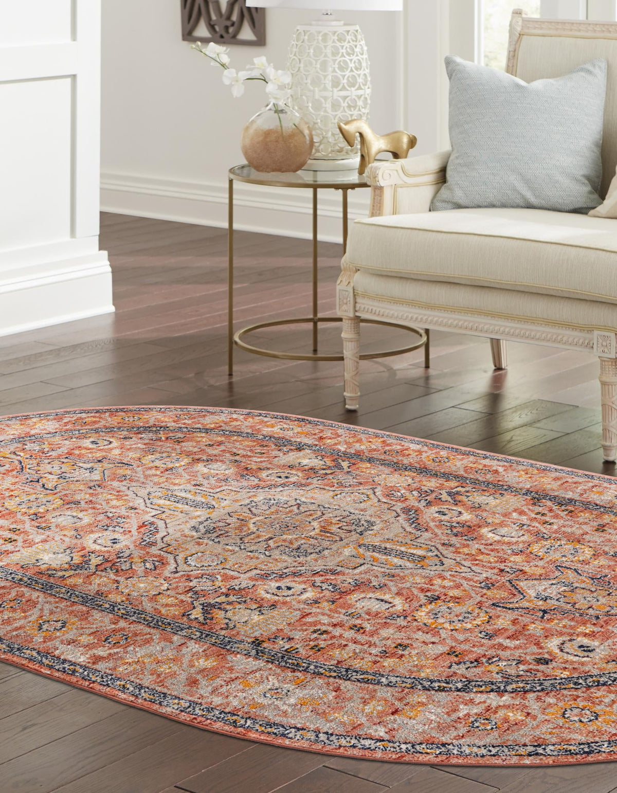 Lola Traditional Brick Red & Ivory Area Rug | Original supplier photo 15
