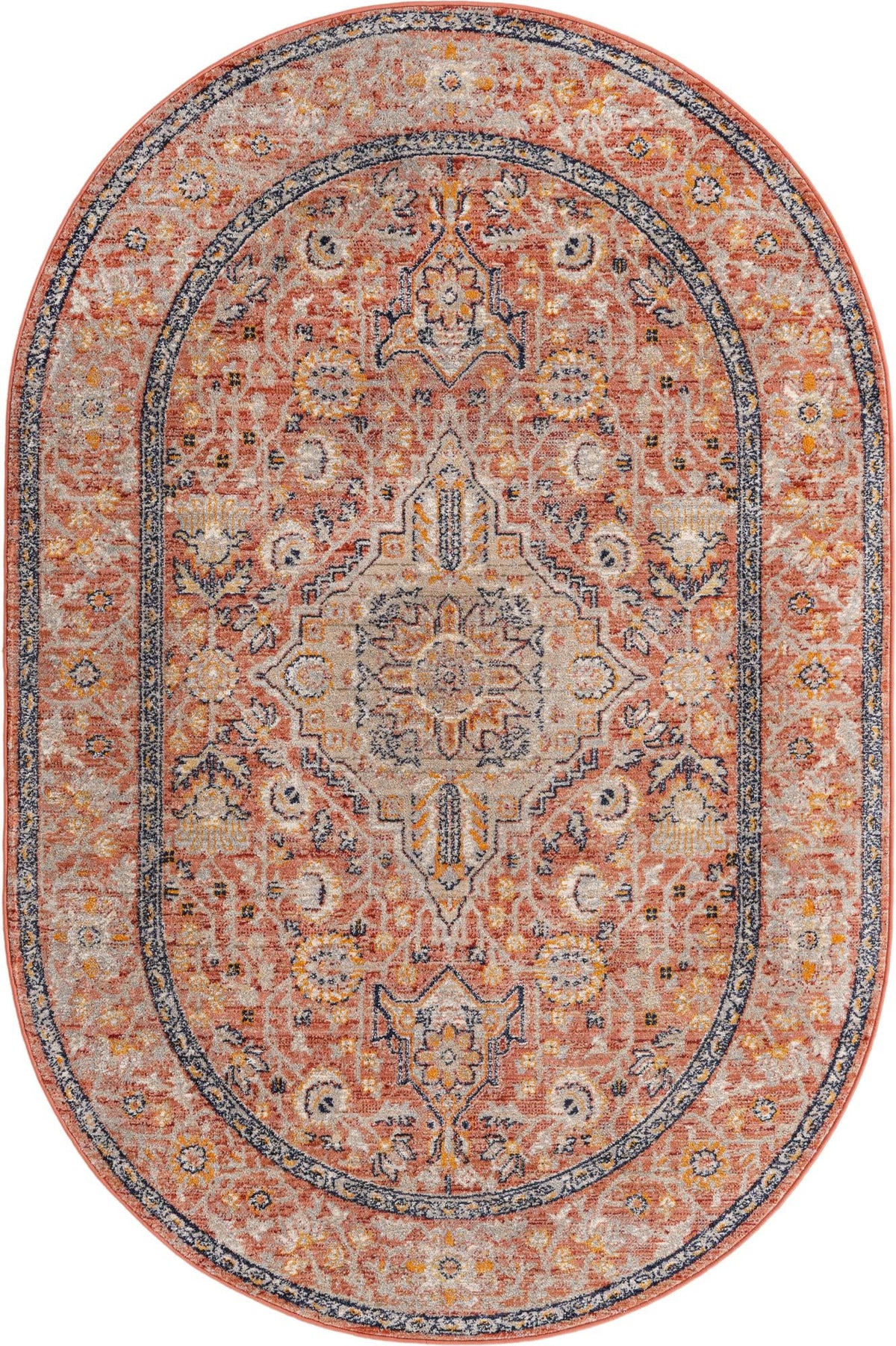 Lola Traditional Brick Red & Ivory Area Rug | Original supplier photo 53