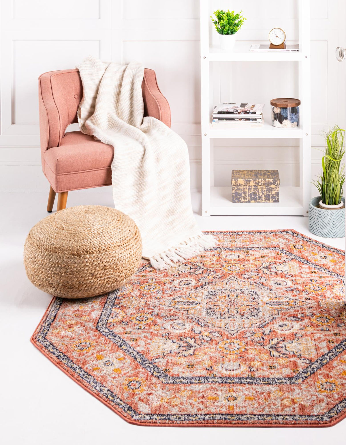 Lola Traditional Brick Red & Ivory Area Rug | Original supplier photo 22